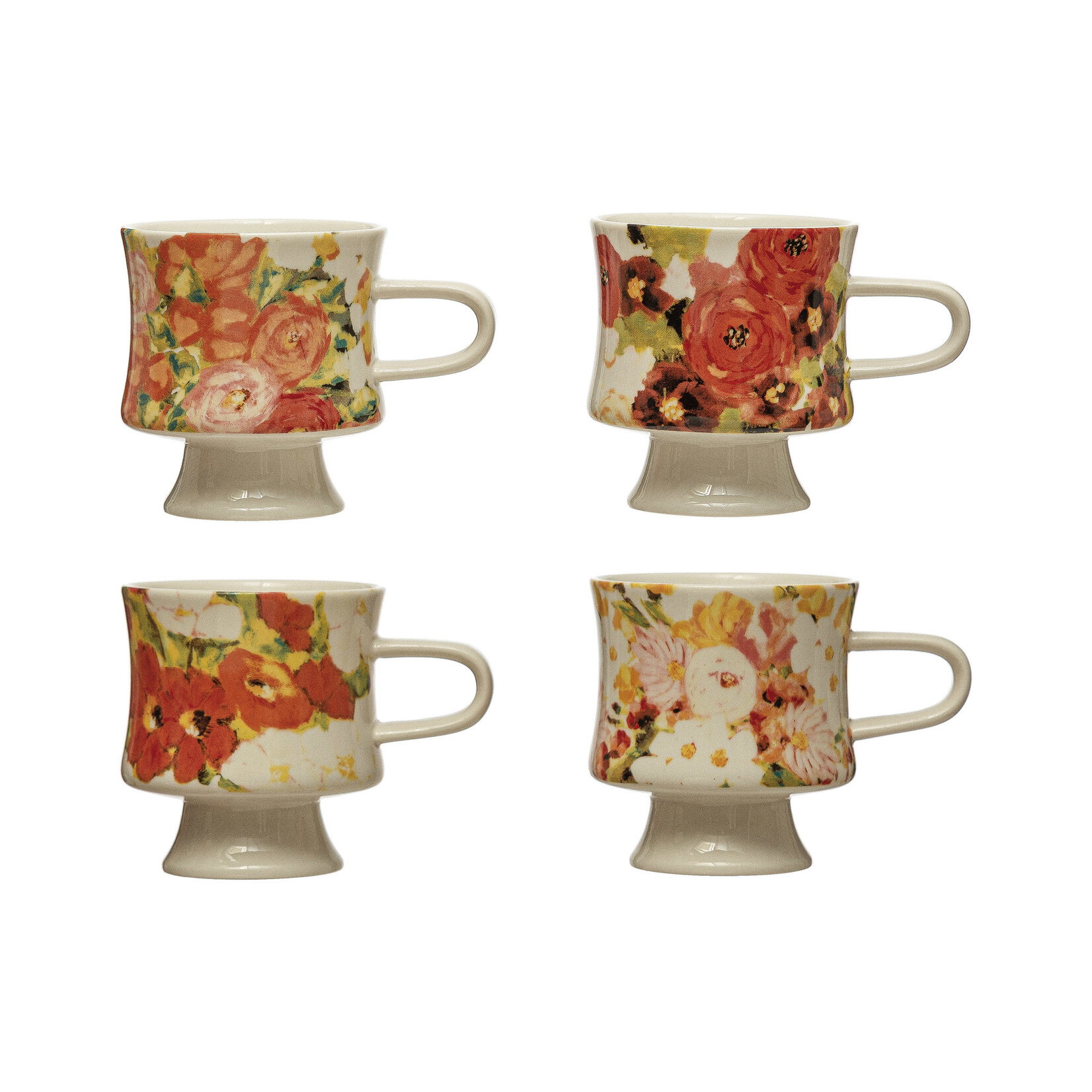 Household Mug Footed Floral