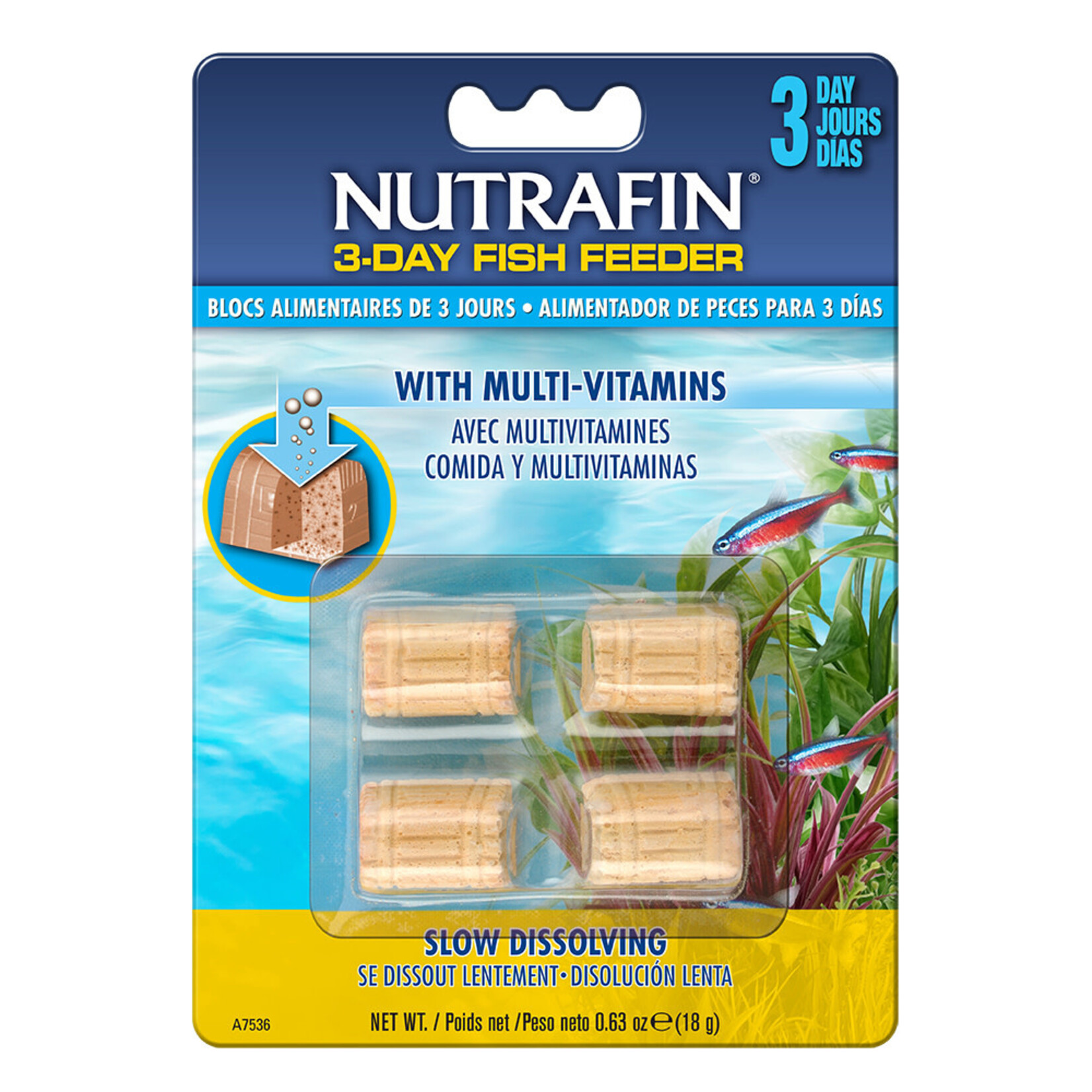 NUTRAFIN NUTRAFIN BASIX BLOC 3 JOURS POUR POISSONS 18 G