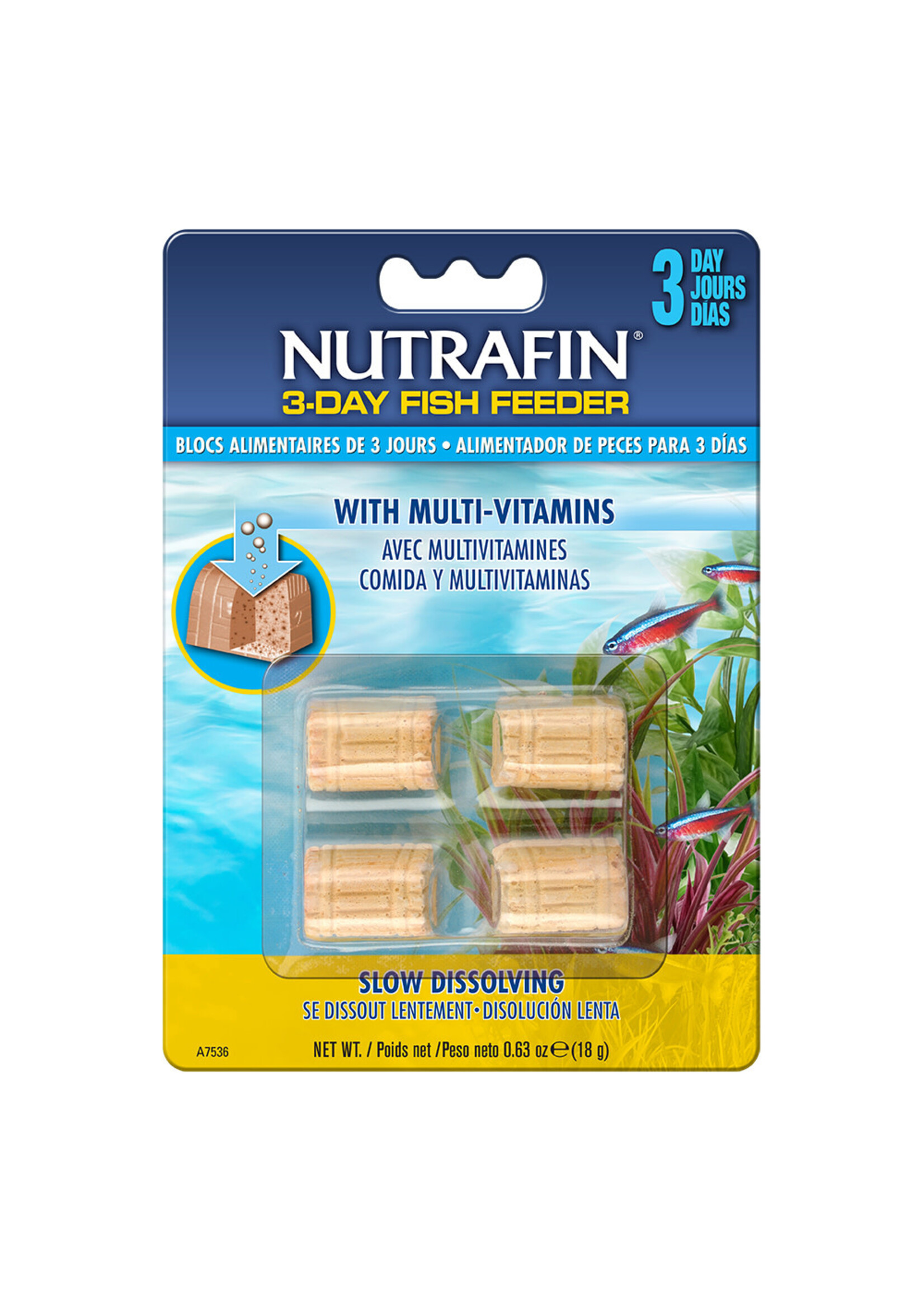 NUTRAFIN NUTRAFIN BASIX BLOC 3 JOURS POUR POISSONS 18 G
