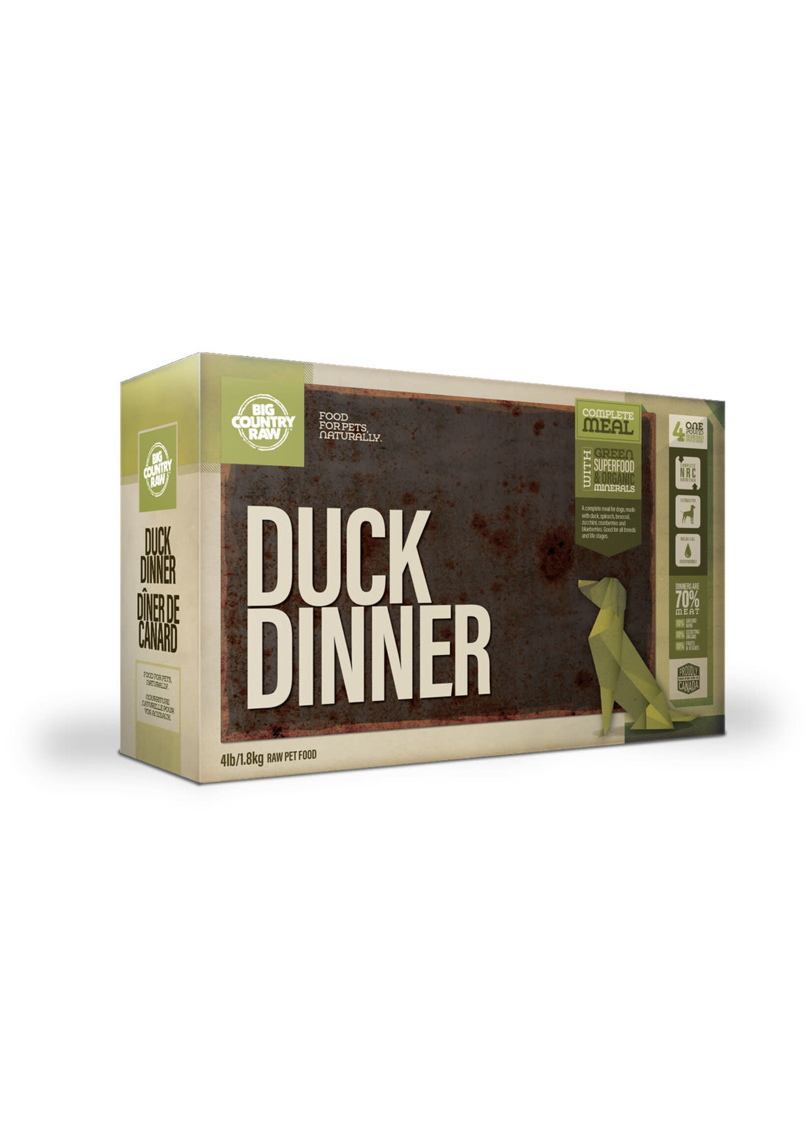 BIG COUNTRY RAW BCR DINER DE CANARD 4 X 1LB