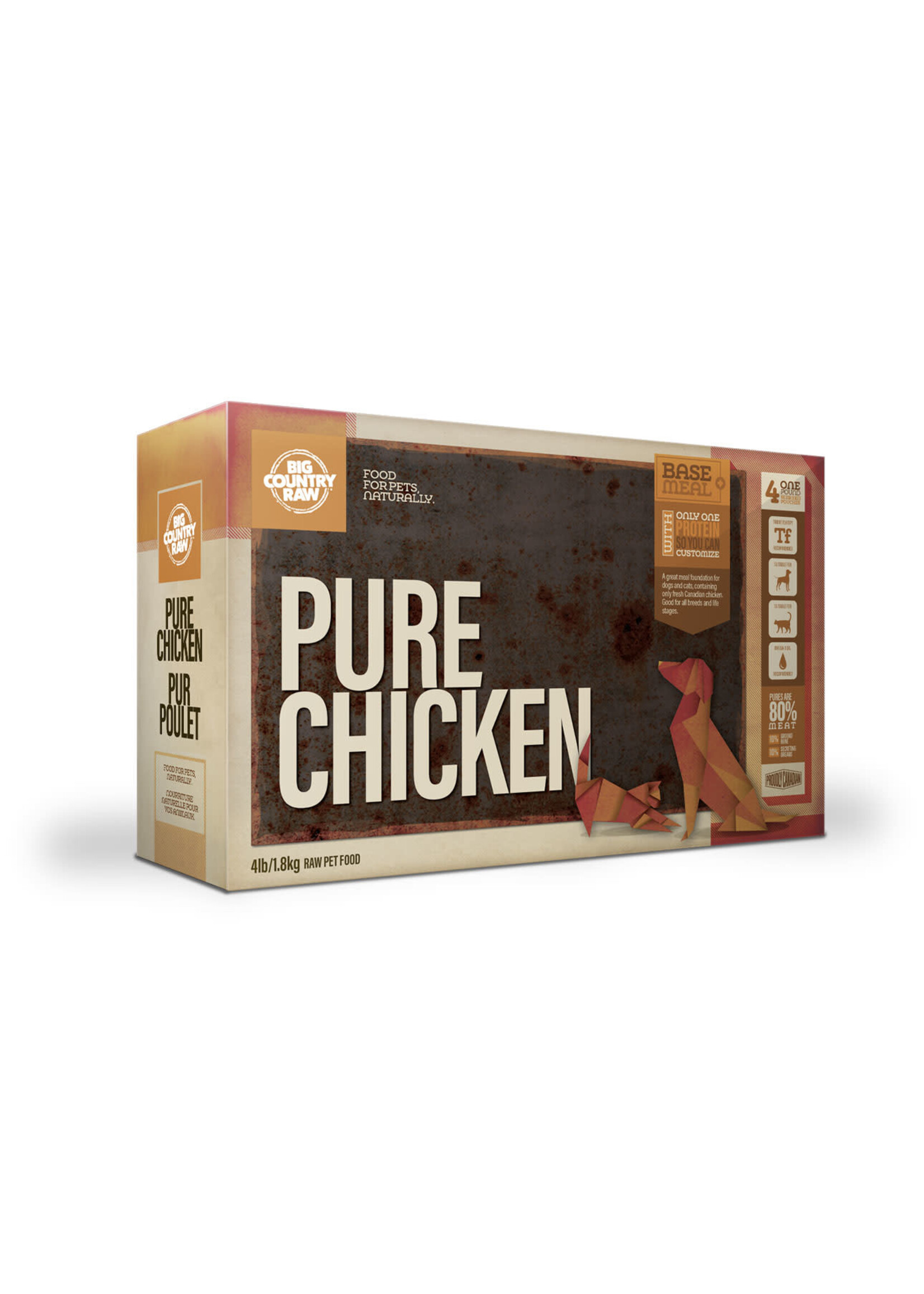 BIG COUNTRY RAW BCR PUR POULET 4 X 1 LB