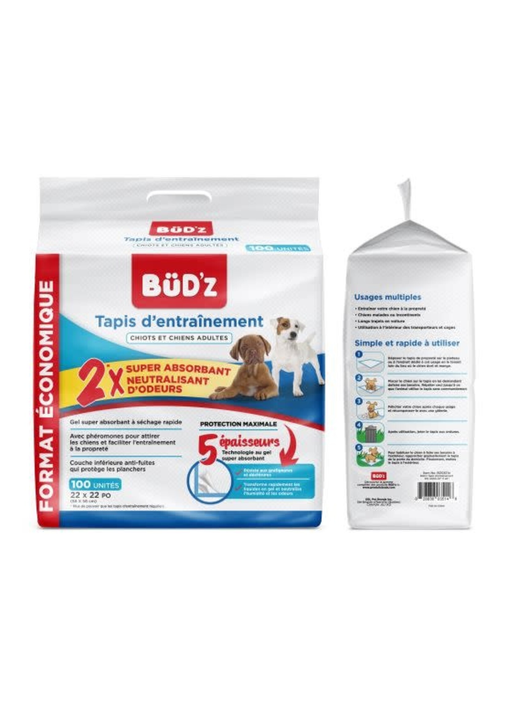 BUD'Z BUD'Z TAPIS D'ENTRAINEMENT 22''X 22'' PQT 100