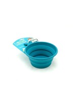 MESSY MUTTS BOL EN SILICONE RETRACTABLE MEDIUM BLEU
