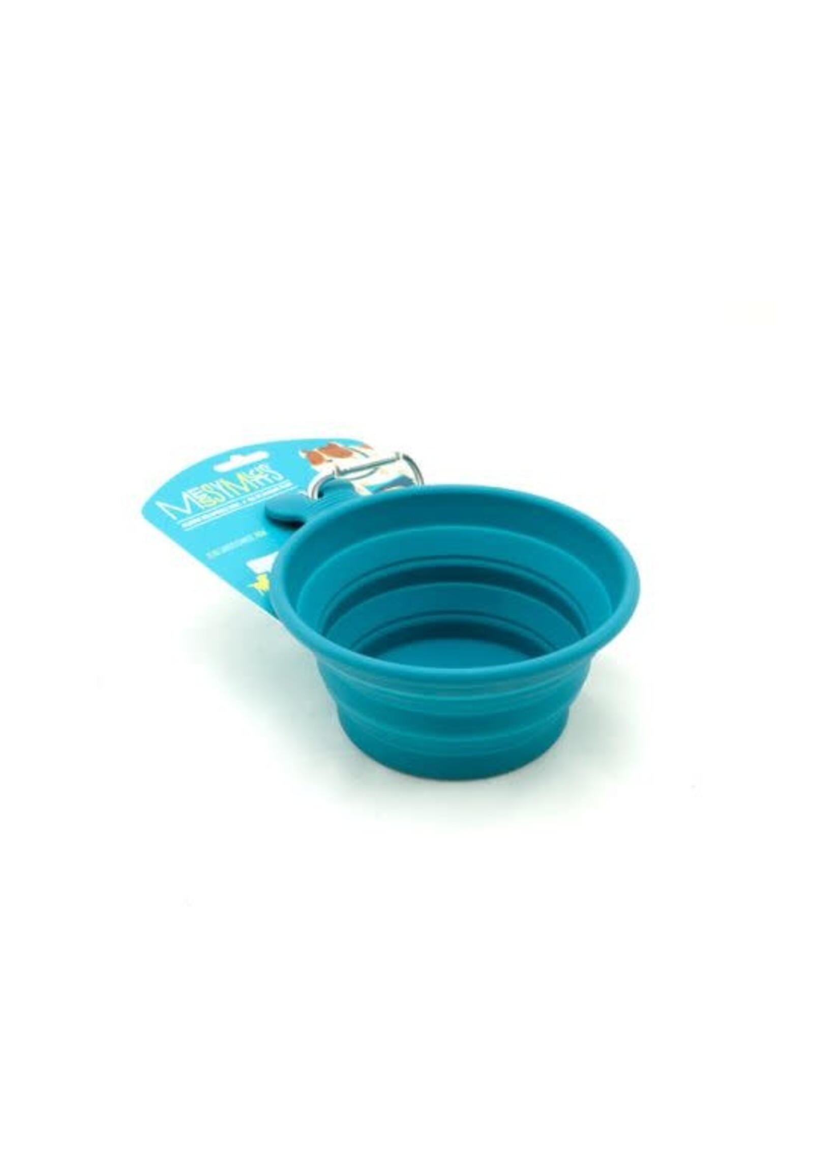 MESSY MUTTS BOL EN SILICONE RETRACTABLE MEDIUM BLEU