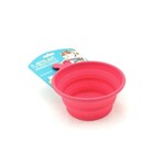 MESSY MUTTS BOL EN SILICONE RETRACTABLE MEDIUM ROUGE