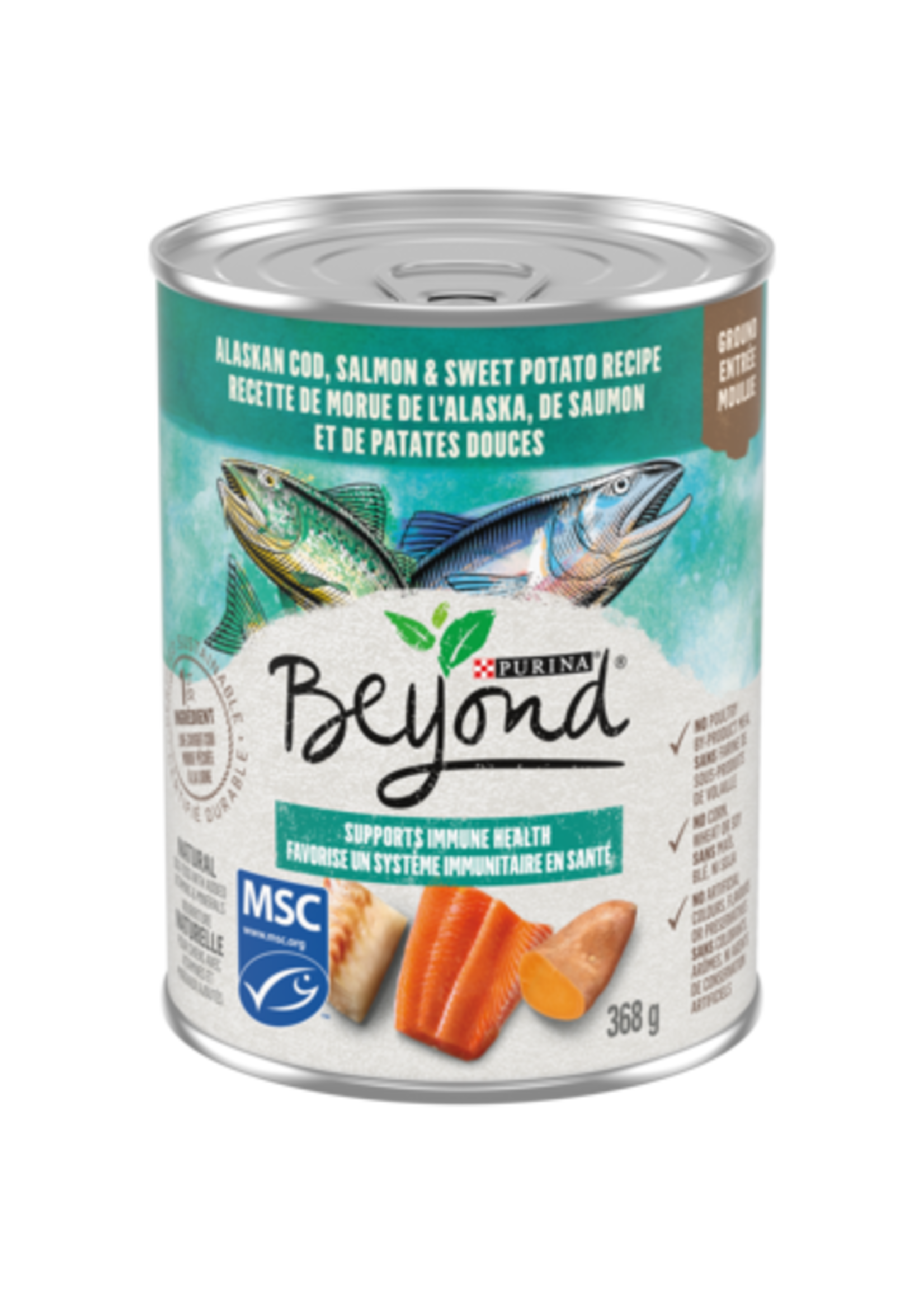 BEYOND NOURRITURE HUMIDE CHIEN SAUMON MORUE ET PATATES DOUCE 368G