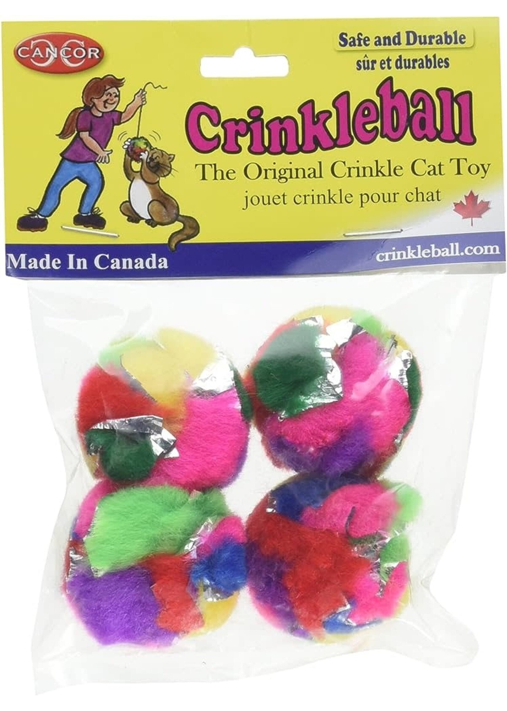 CRINKLE BALLE 1.5'' PQT 4 POUR CHAT