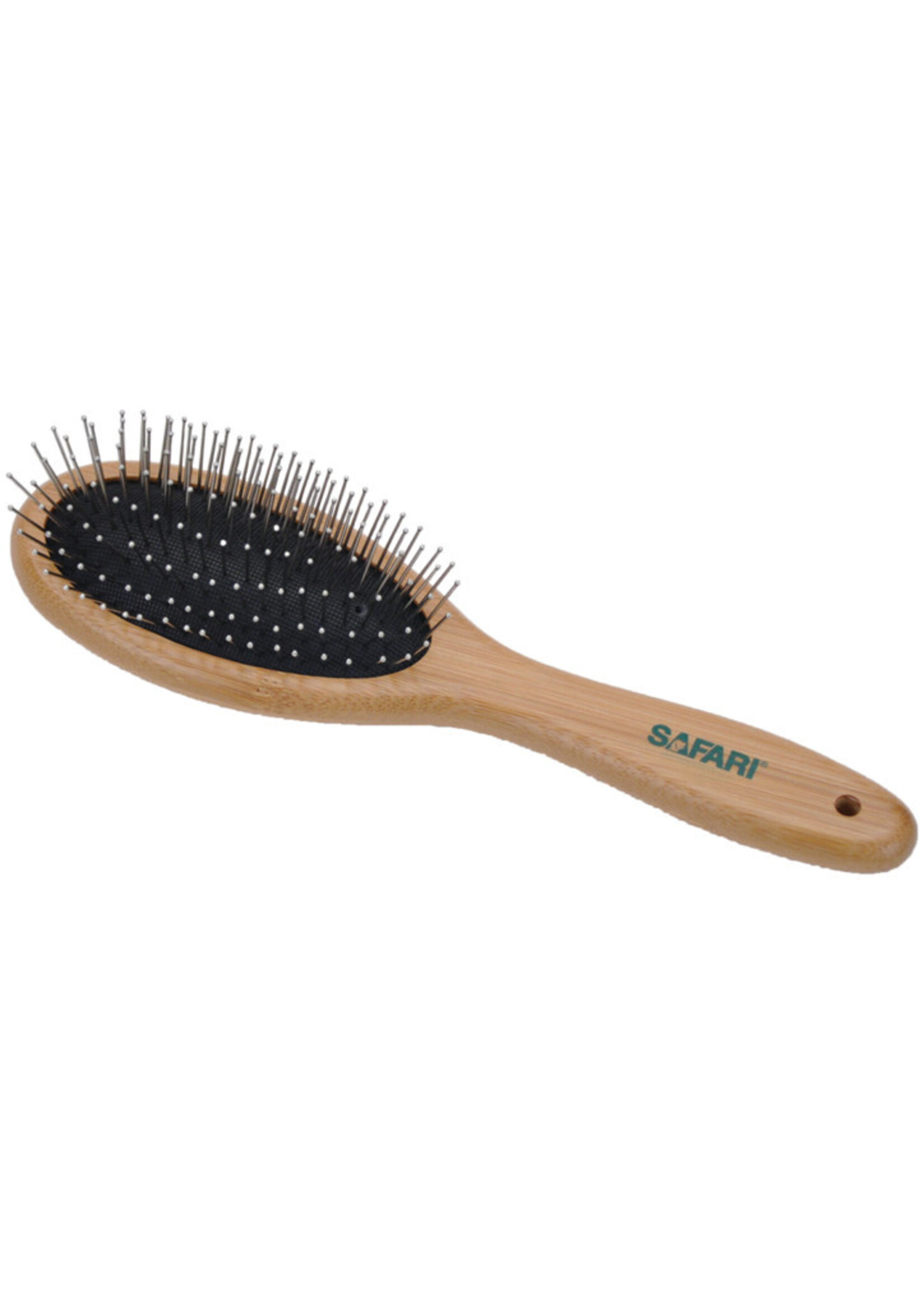 SAFARI BROSSE EN ACIER AVEC MANCHE EN BAMBOU