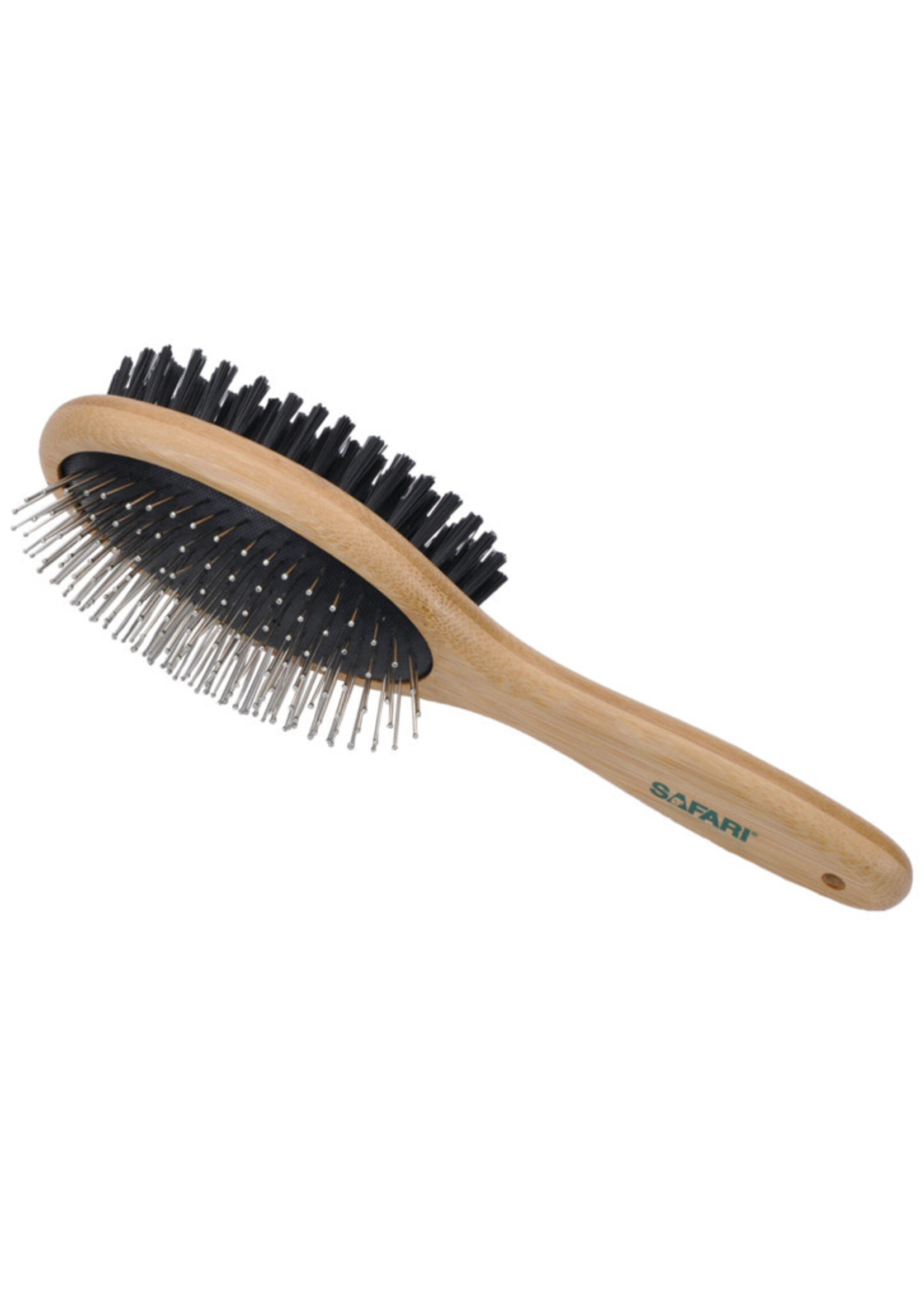 SAFARI BROSSE EN ACIER AVEC MANCHE EN BAMBOU LARGE