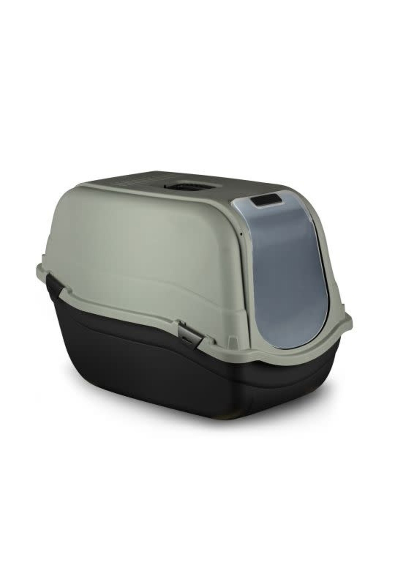 BERGAMO BAC À LITIÈRE AVEC DOME ROMEO MAXI ECO TAUPE ET NOIR