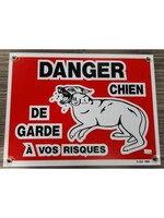 RIGA PANCARTE DANGER CHIEN DE GARDE A VOS RISQUES