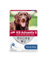 K9 ADVANTIX ll ADVANTIX II CHIEN 25KG ET PLUS PUCES/TIQUES/MOUSTIQUES 2PQT
