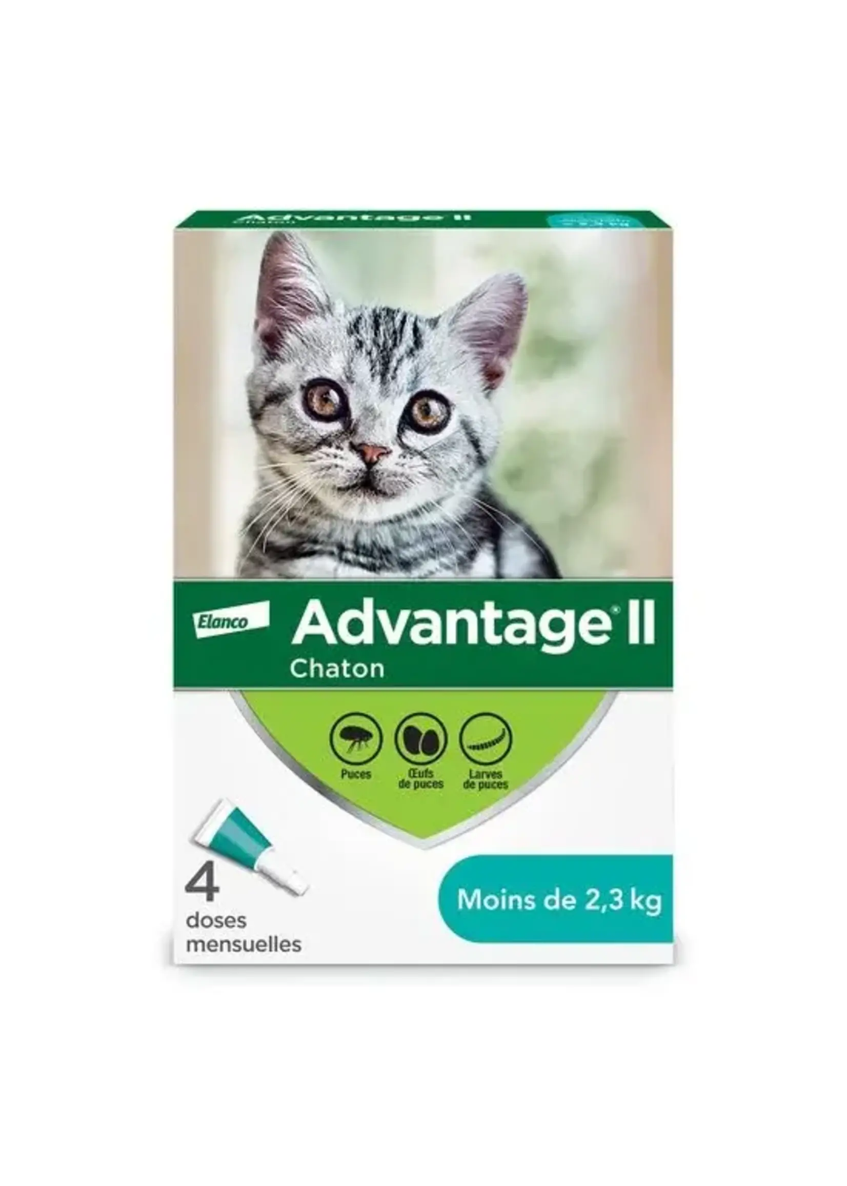 ADVANTAGE 11 ADVANTAGE II CHATON 4 DOSES 2.3 KG ET MOINS