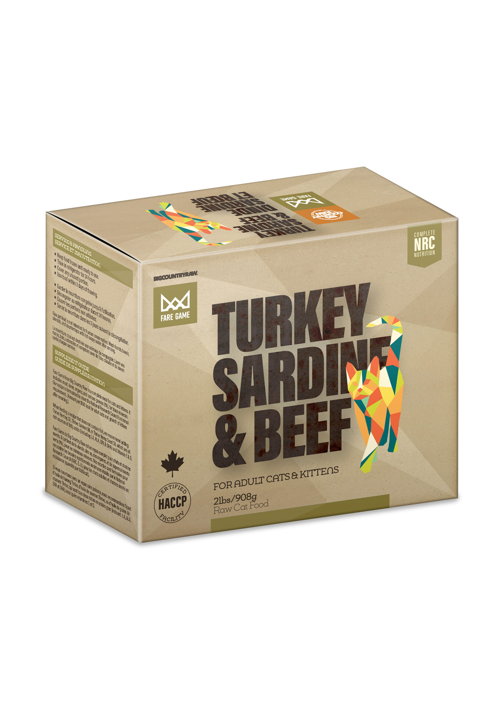 BIG COUNTRY RAW BCR FARE GAME DINDE-SARDINE-BOEUF 4 X 1/2 LB