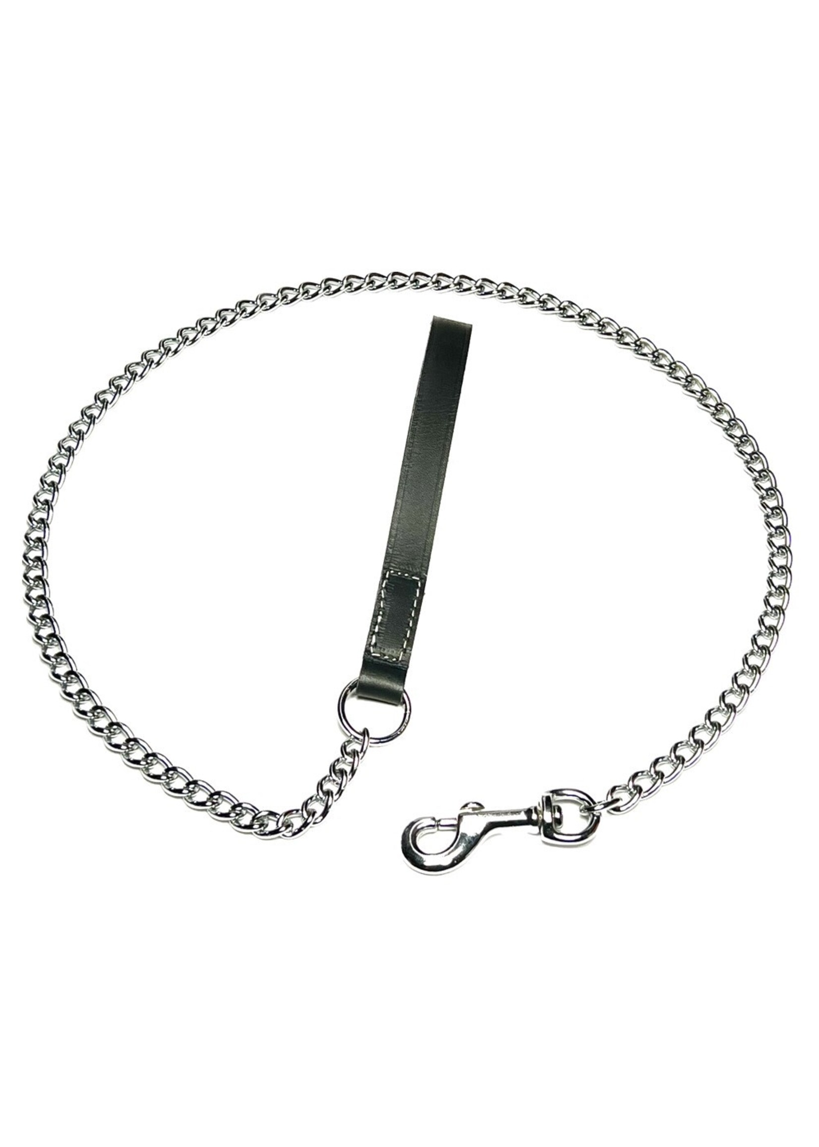 LAISSE CHIEN CHAINE FORTE NOIR 48" X 3MM