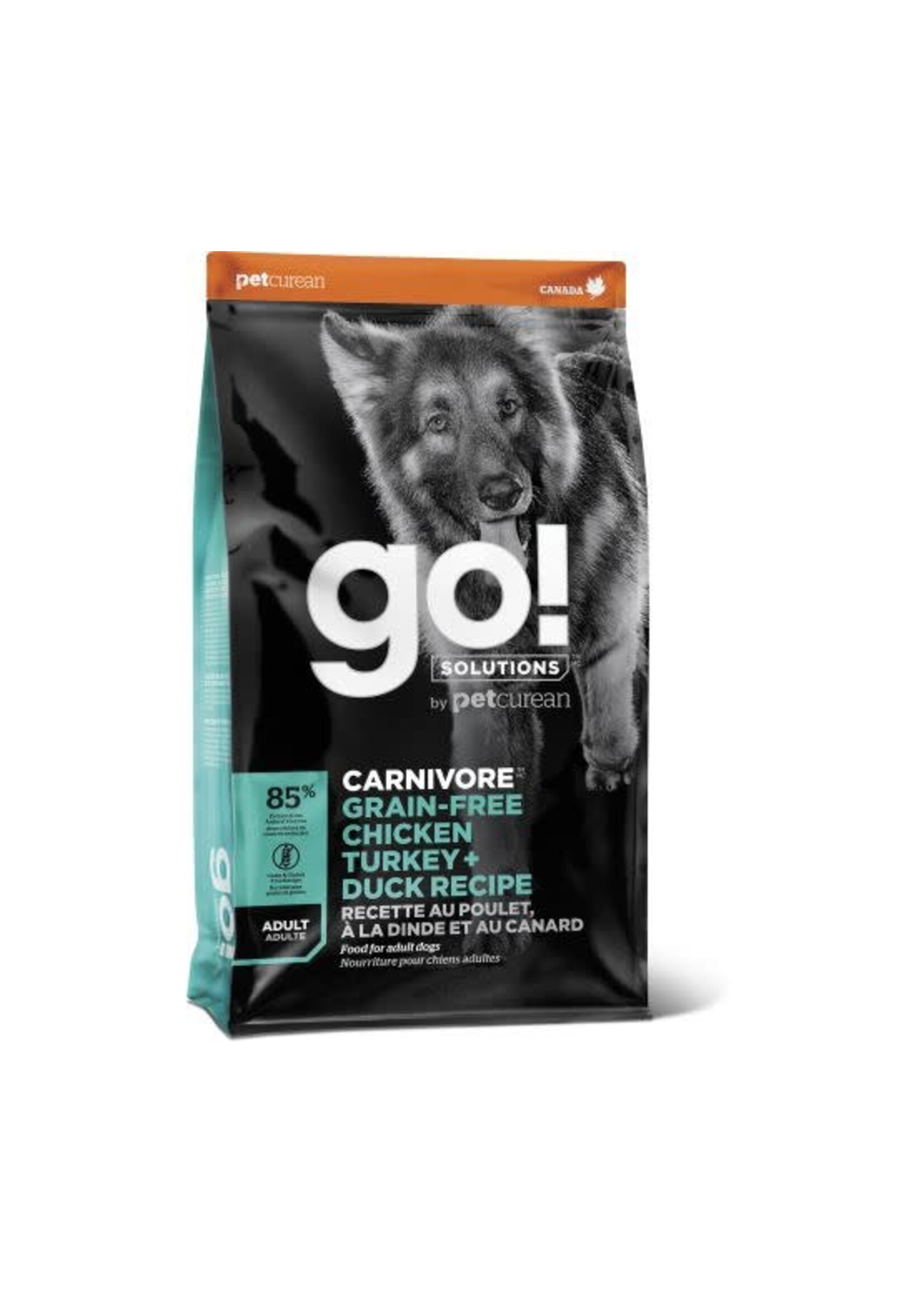 GO! SOLUTIONS GO! SOLUTION CARNIVORE CHIEN ADULTE POULET/DINDE/CANARD SANS GRAINS