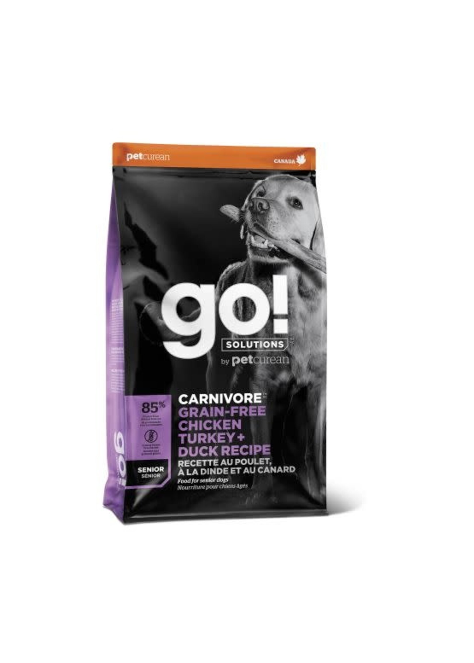 GO! SOLUTIONS GO! SOLUTION CARNIVORE CHIEN SENIOR POULET/DINDE/CANARD SANS GRAINS