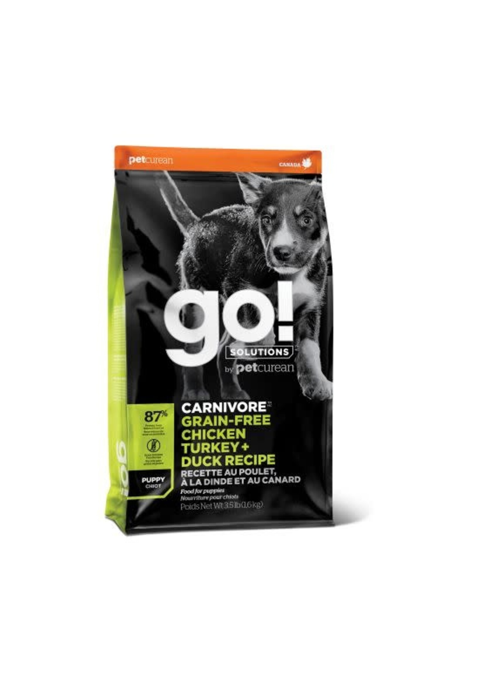 GO! SOLUTIONS GO! SOLUTION CARNIVORE CHIOT POULET/DINDE/CANARD SANS GRAINS