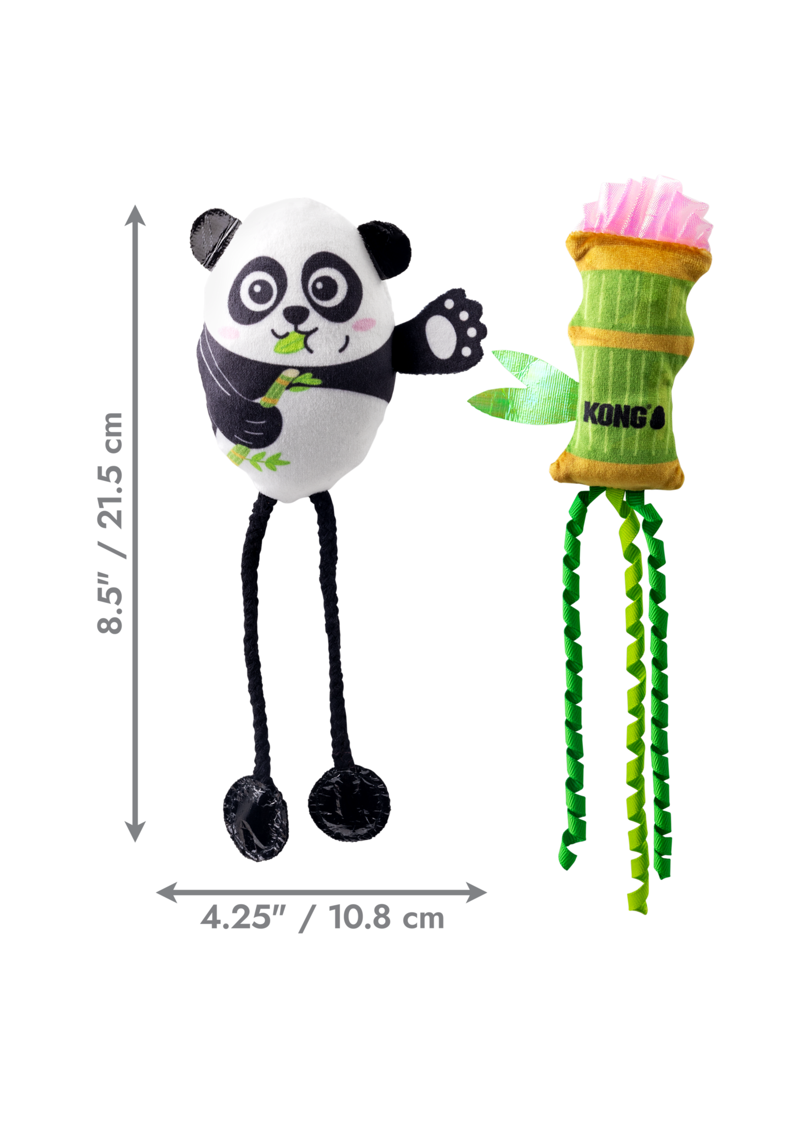 KONG KONG  POUR CHAT JOUET SCRATTLES PANDA PQT 2