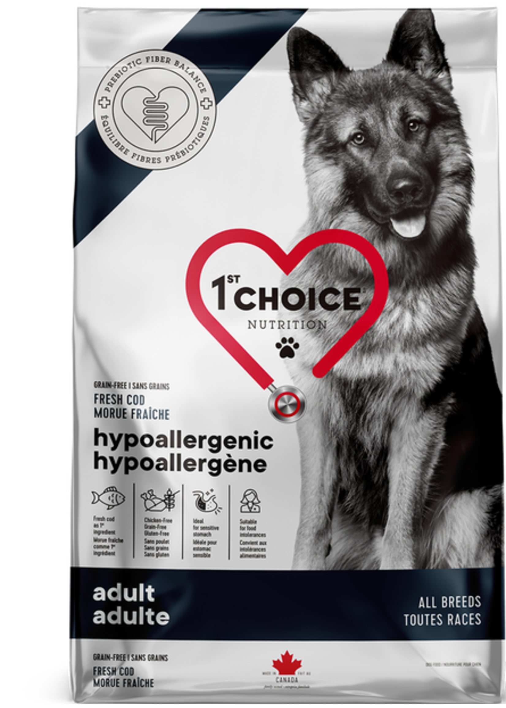 1ST CHOICE 1ST CHOICE CHIEN HYPOALLERGENE A MORUE SANS GRAINS