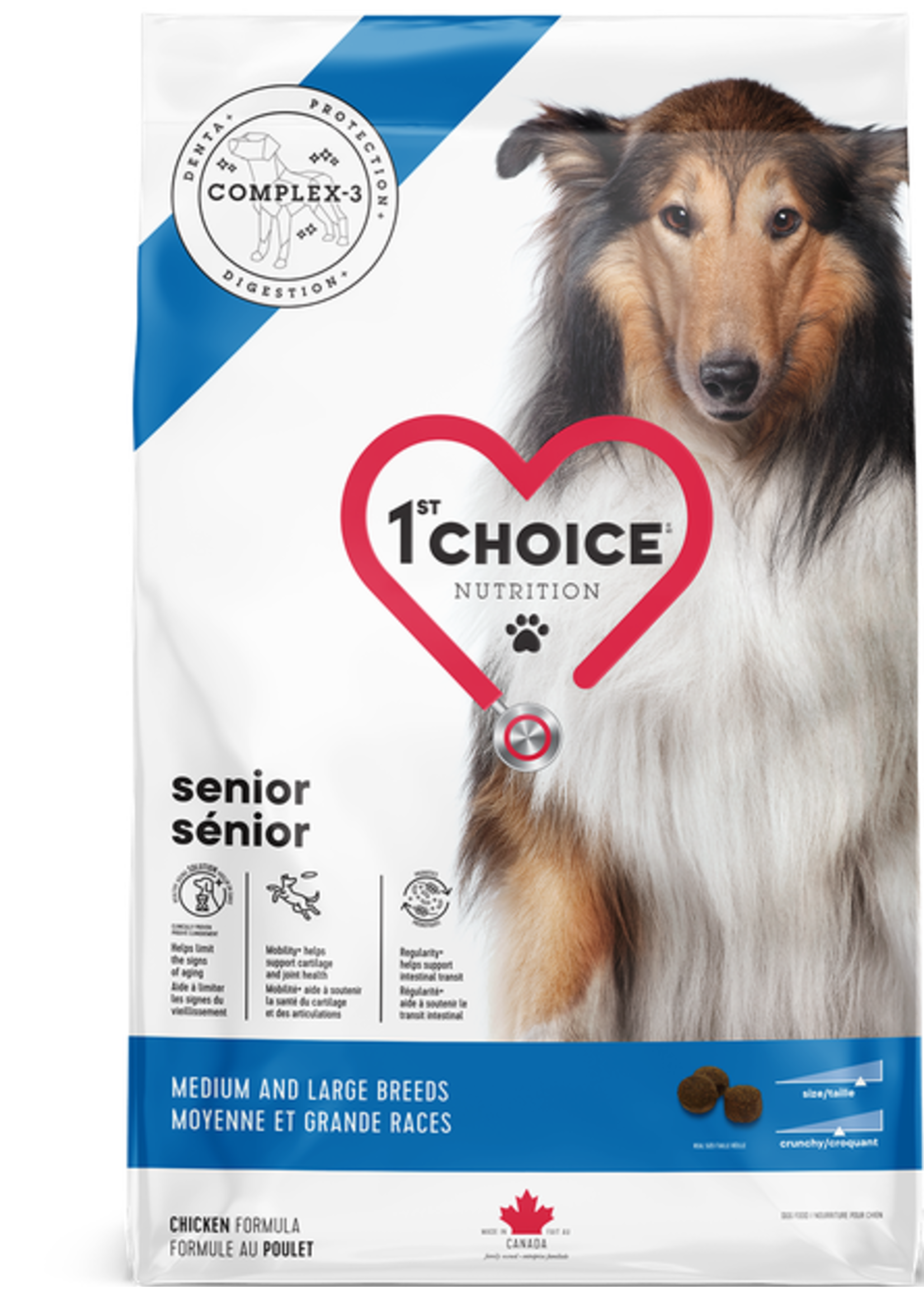 1ST CHOICE 1ST CHOICE CHIEN SENIOR MOYENNE ET GRANDE RACE AU POULET