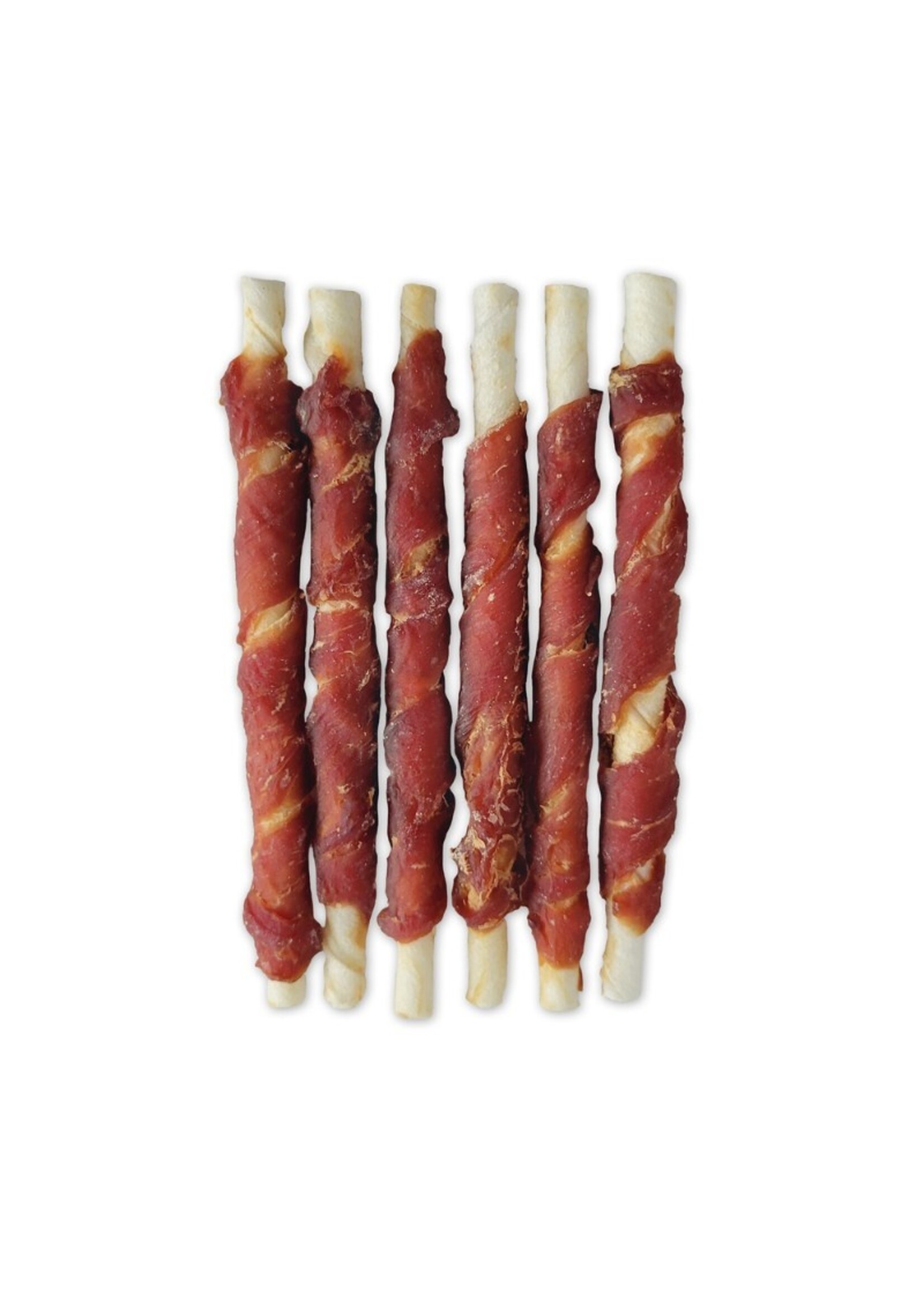 DOGIT SNACK BAR TORSADES DE CUIR ENROBES DE CANARD 4'' PQT 6