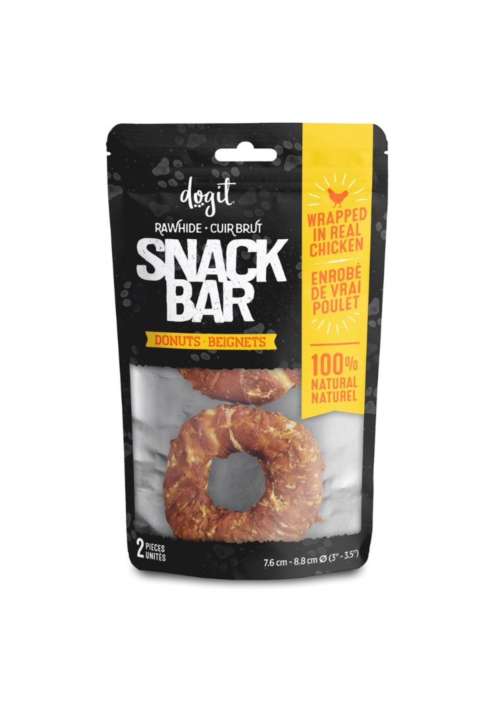 DOGIT SNACK BAR BEIGNETS DE CUIR ENROBES DE POULET 3'' PQT 2