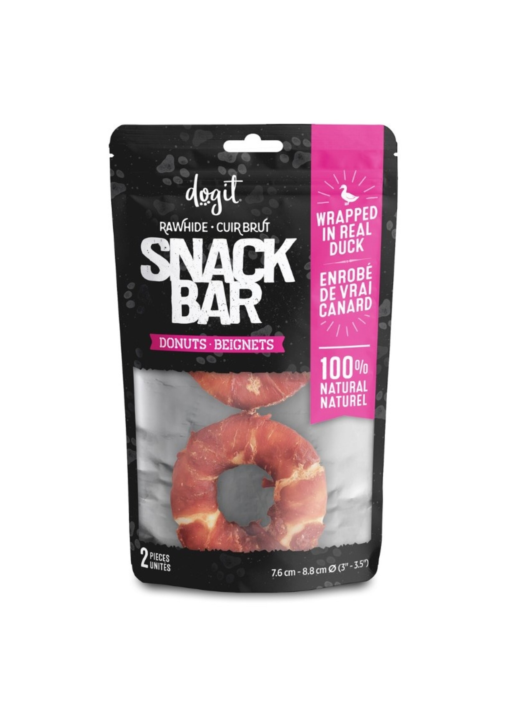 DOGIT SNACK BAR BEIGNETS DE CUIR ENROBES DE CANARD 3'' PQT 2