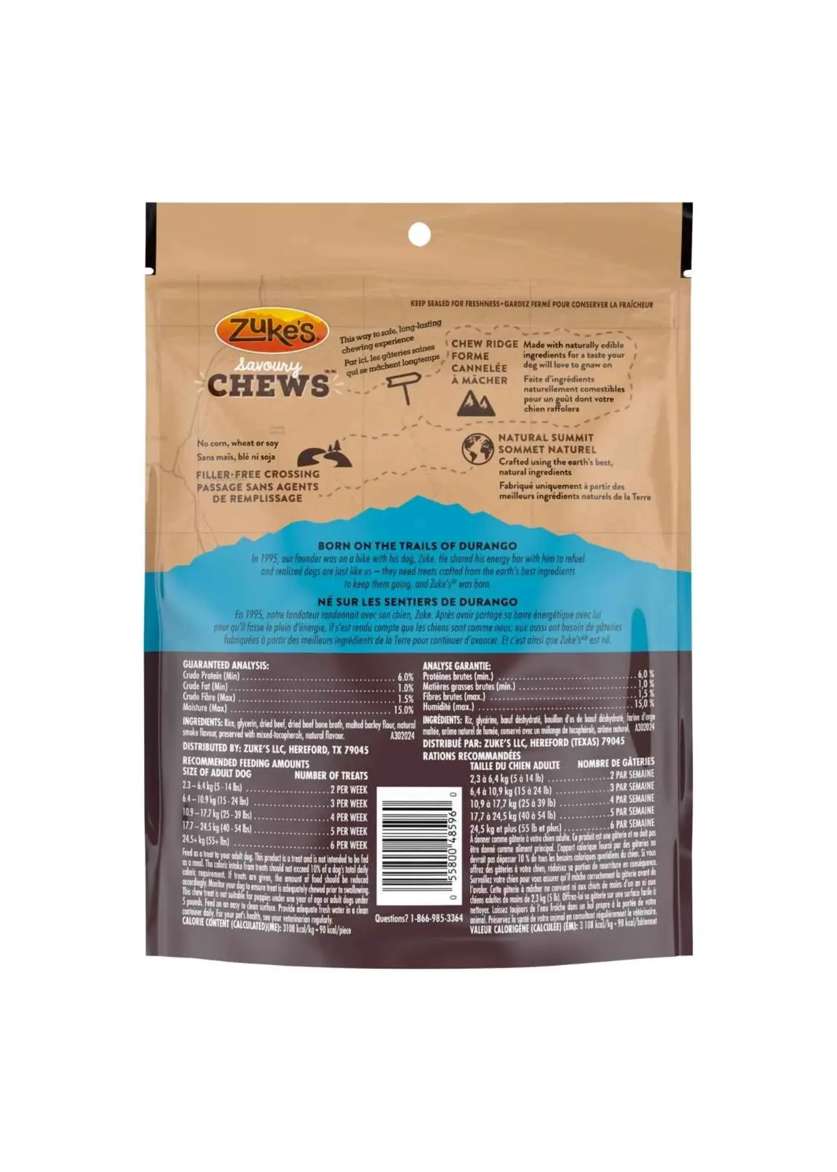 ZUKE'S ZUKE'S CHEWS GATERIE CHIEN BATONNET AU BOEUF