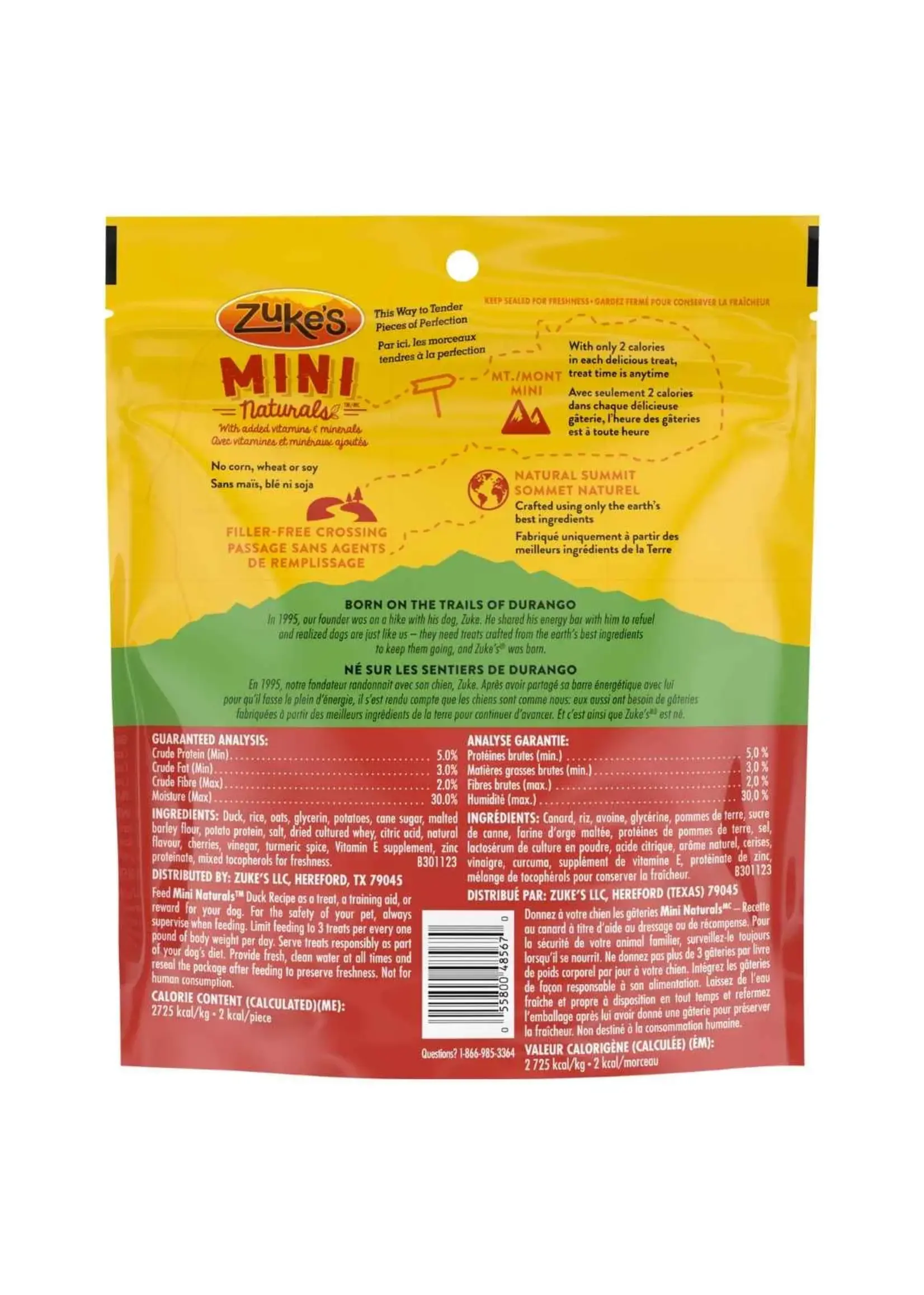 ZUKE'S ZUKE'S MINI NATURALS GATERIE CHIEN CANARD