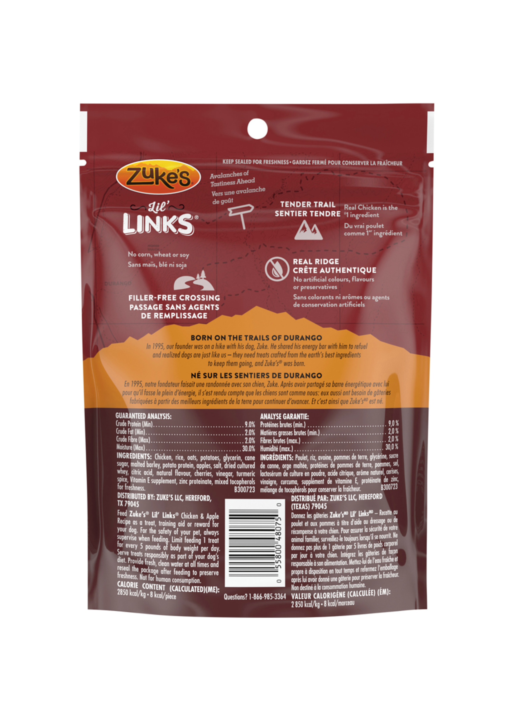 ZUKE'S ZUKE'S LIL' LINKS GATERIE CHIEN POULET ET POMME