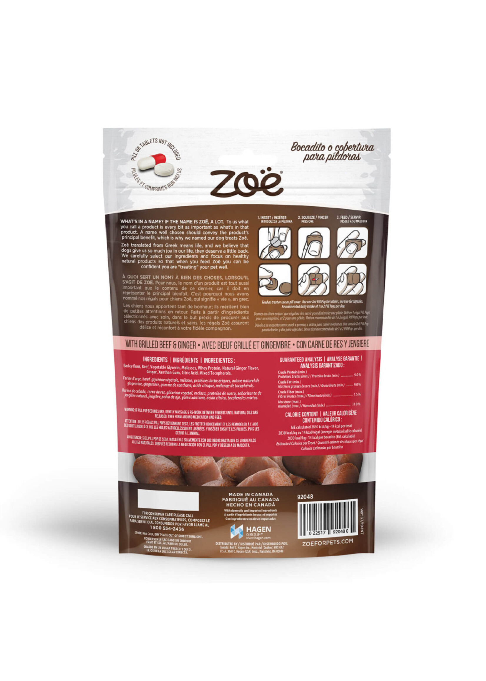 ZOE PILL POPS BOEUF/GINGEMBRE 100G