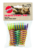 SPOT JOUET CHAT RESSORTS COLORES LARGE PQT 10