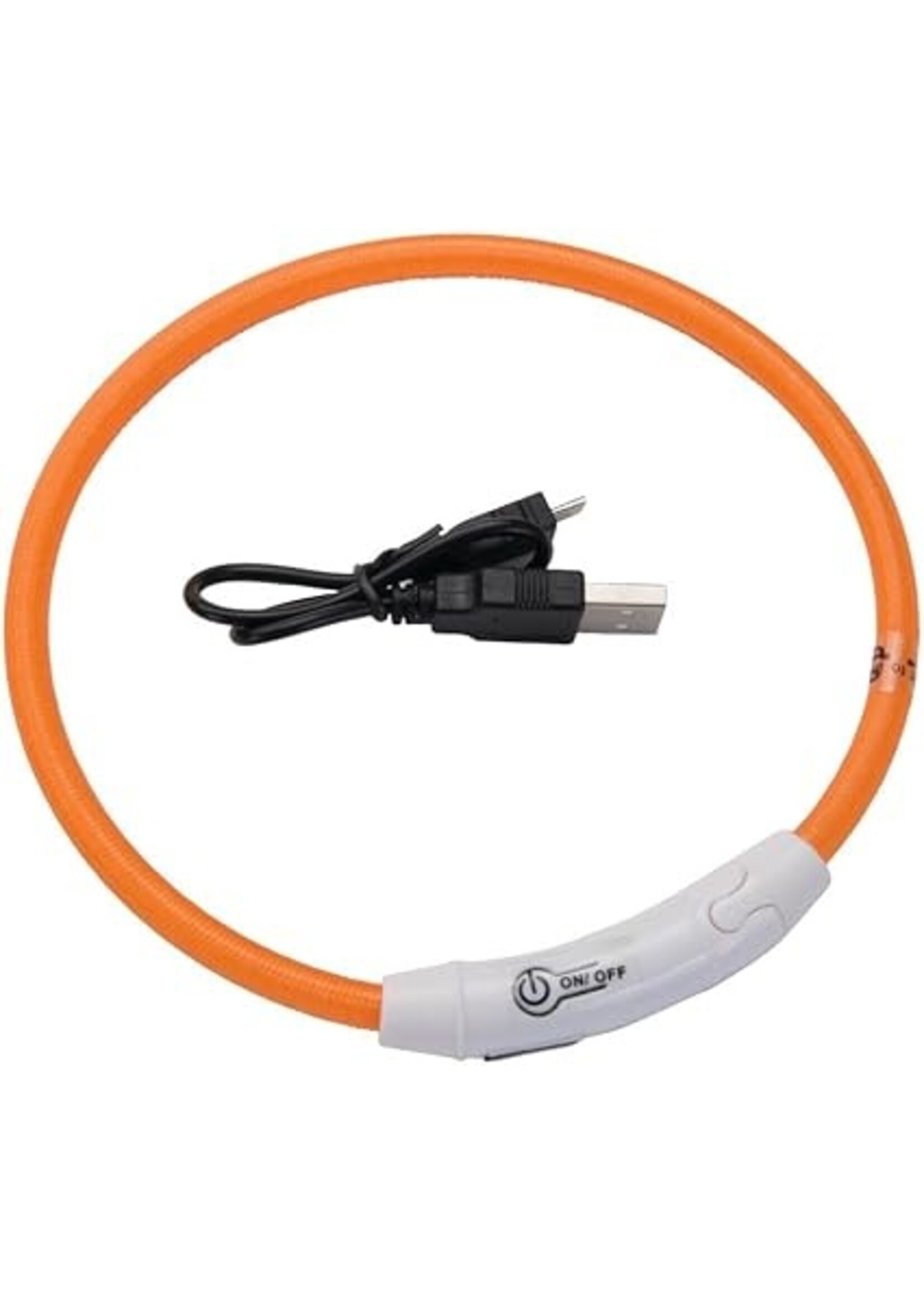 COLLIER LUMINEUX 16'' ORANGE RECHARGE USB