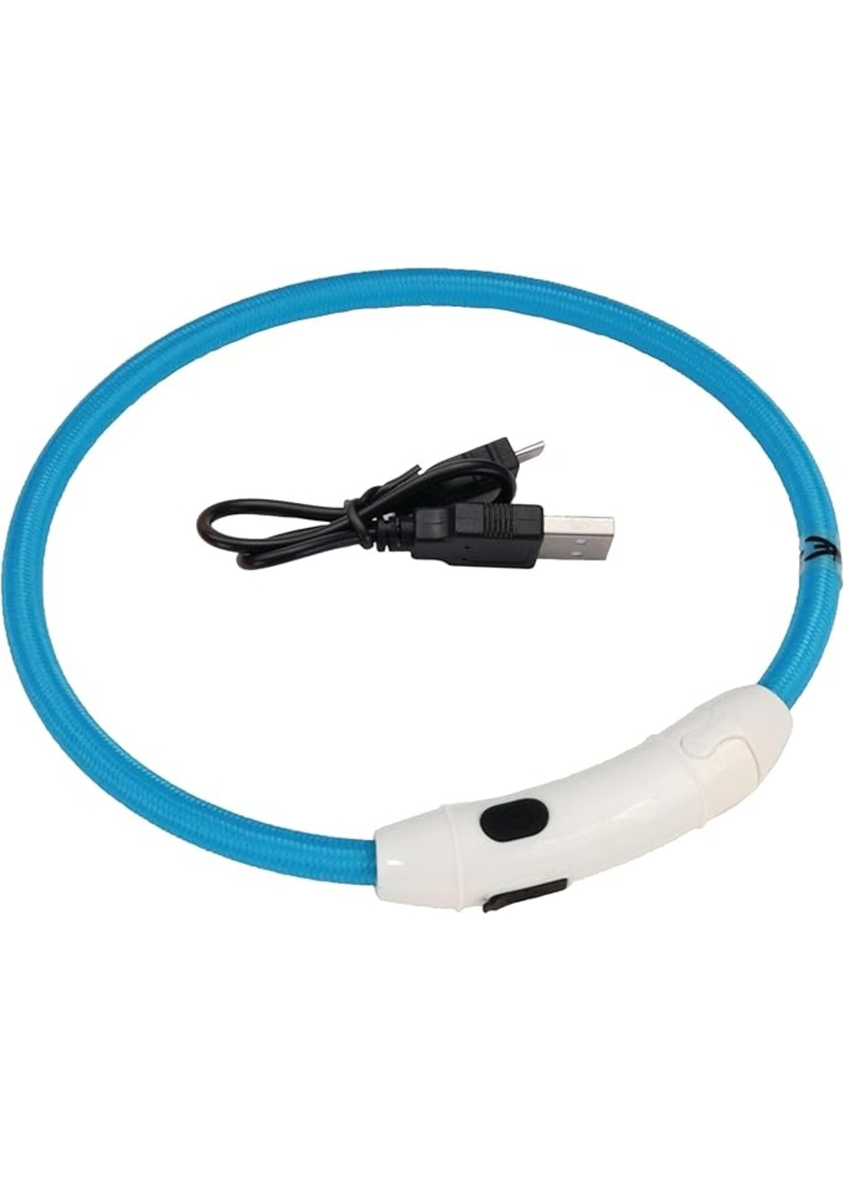 COLLIER LUMINEUX 16'' BLEU RECHARGE USB