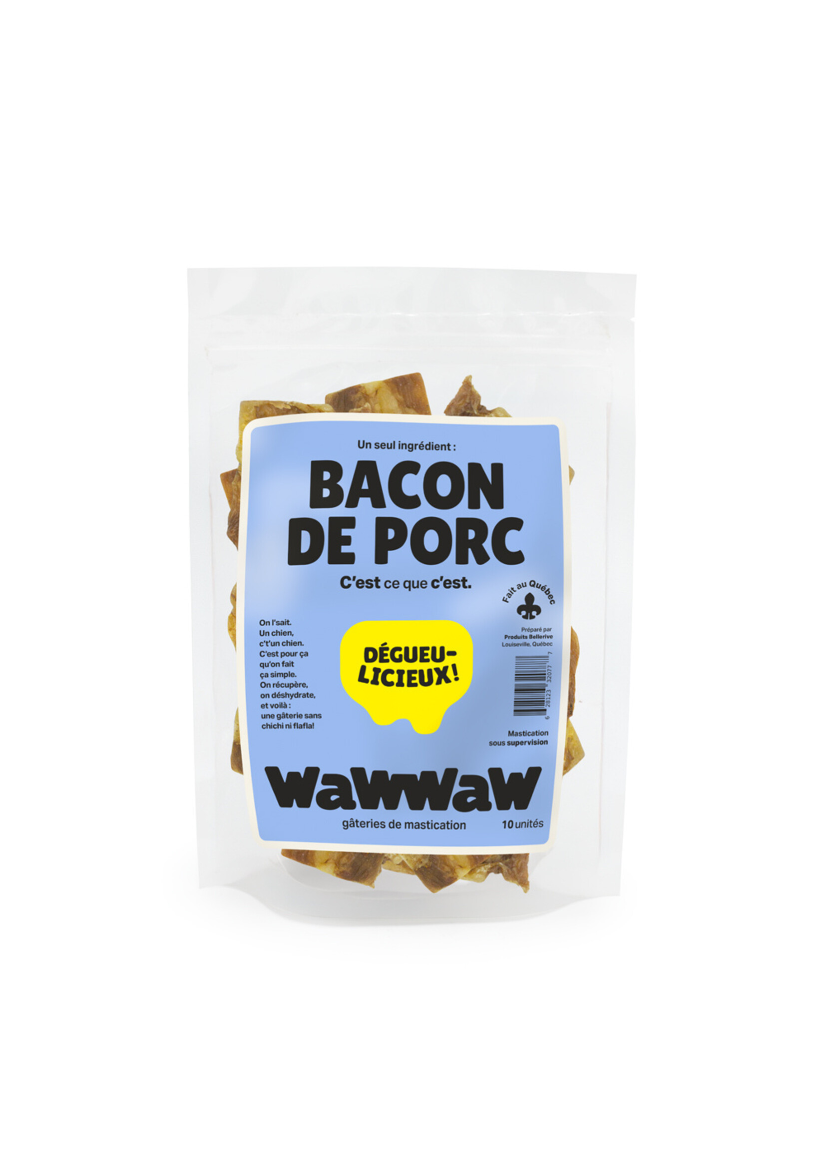 BELLERIVE WAWWA BACON DE PORC EN SAC 4-8'' PAQUET 10