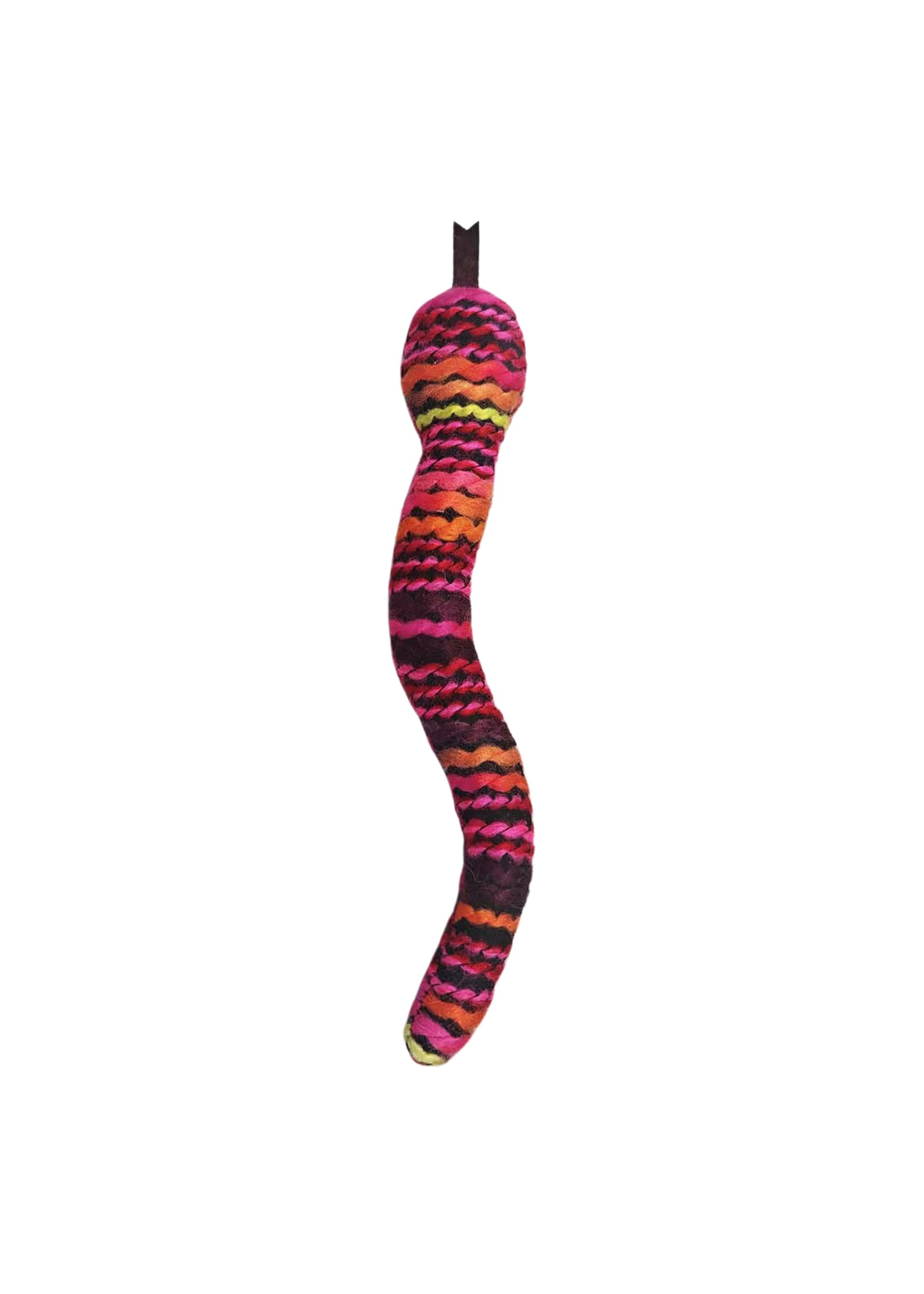 BUD'Z BUD'Z JOUET POUR CHAT AVEC HERBE A CHAT SERPENT EN LAINE MULTICOLORE 23 CM