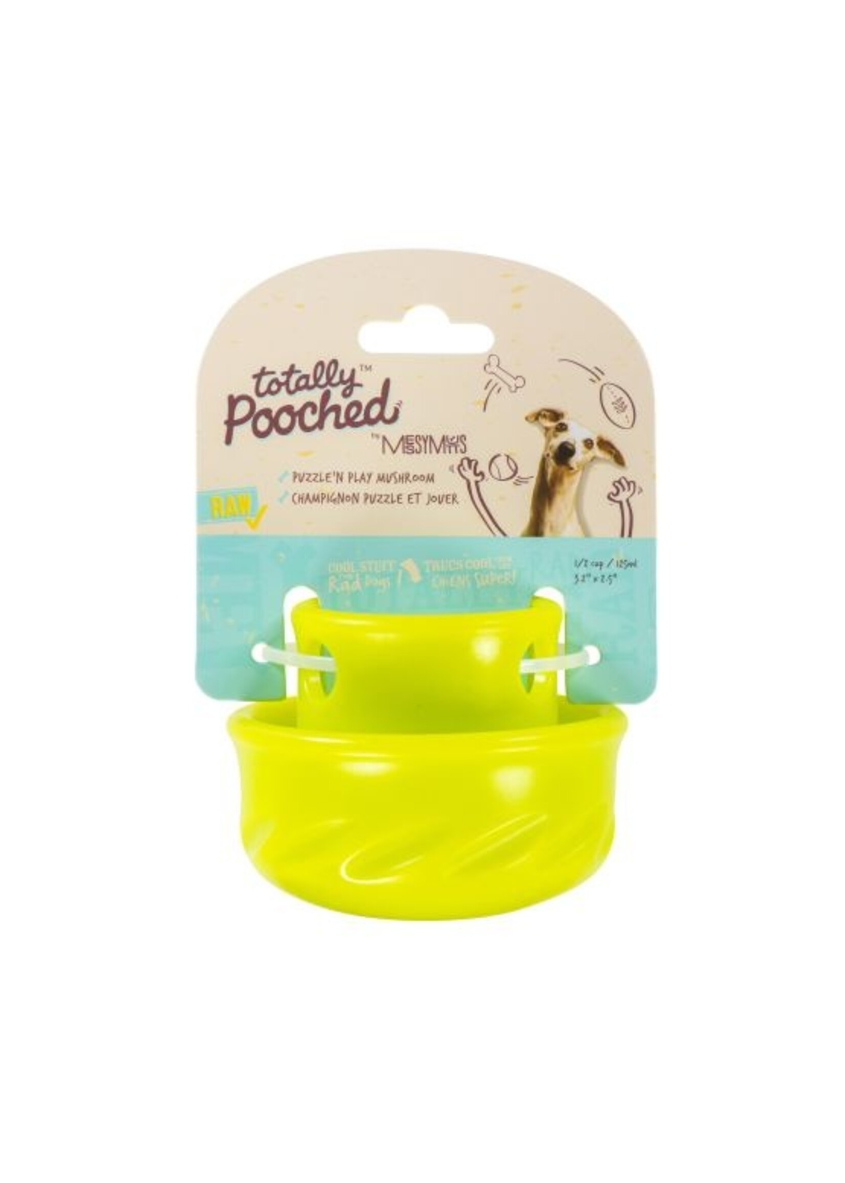 MESSY MUTT TOTTALY POOCHED PUZZLE'N PLAY JOUET POUR CHIEN CHAMPIGNON VERT 2.5 ''