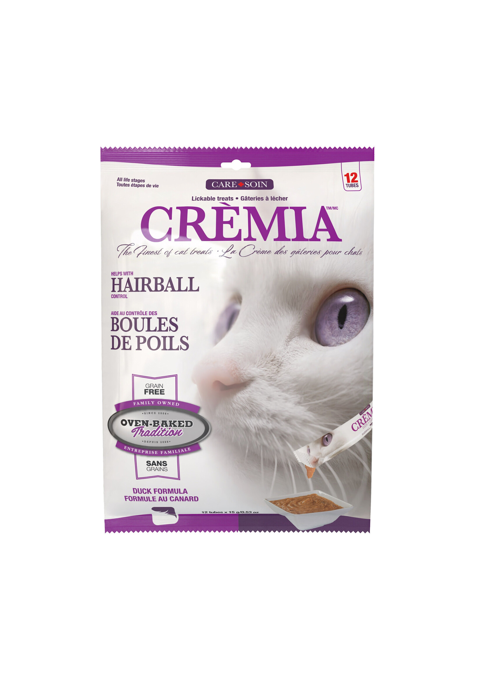 OVEN-BAKED OVEN BAKED CREMIA GATERIES A LECHER POUR CHAT BOULES DE POILS AU CANARD SANS GRAINS 12 X 15 G