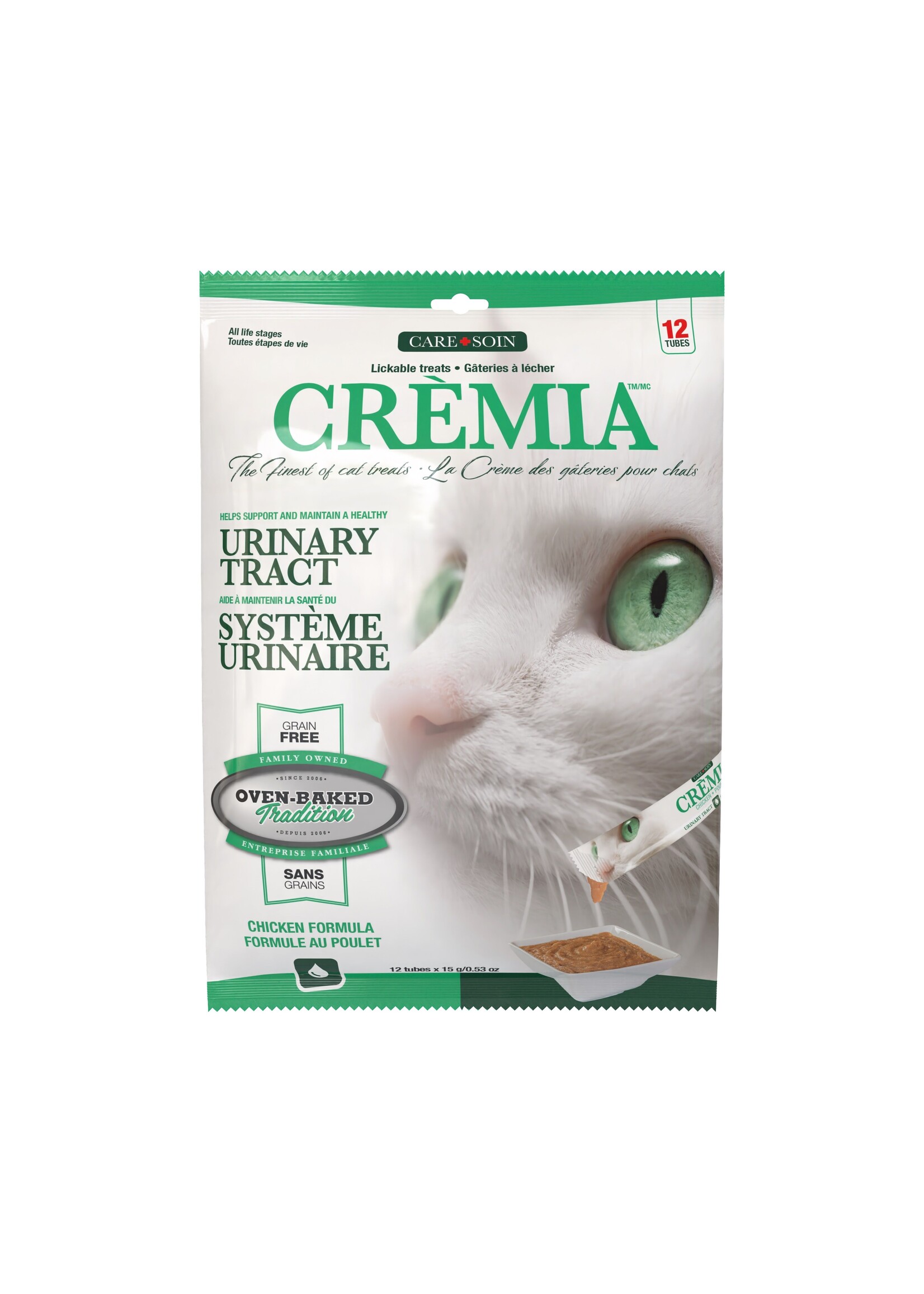 OVEN-BAKED OVEN BAKED CREMIA GATERIES A LECHER POUR CHAT URINAIRE AU POULET SANS GRAINS 12 X 15 G