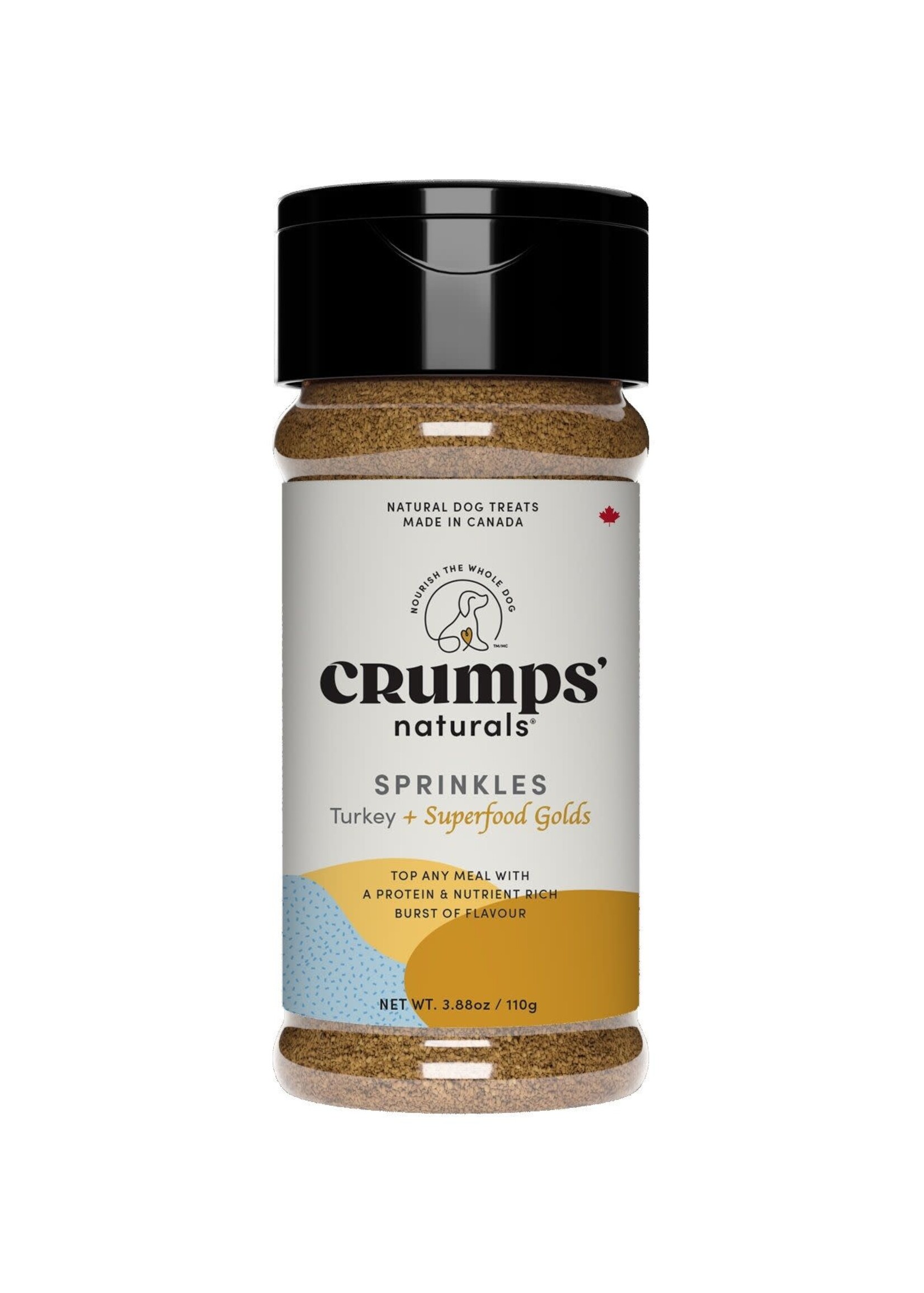 CRUMPS NATURALS GATERIES POUR CHIEN FLOCONS A SOUPOUDRER DINDE ET SUPERALIMENT OR 110 G