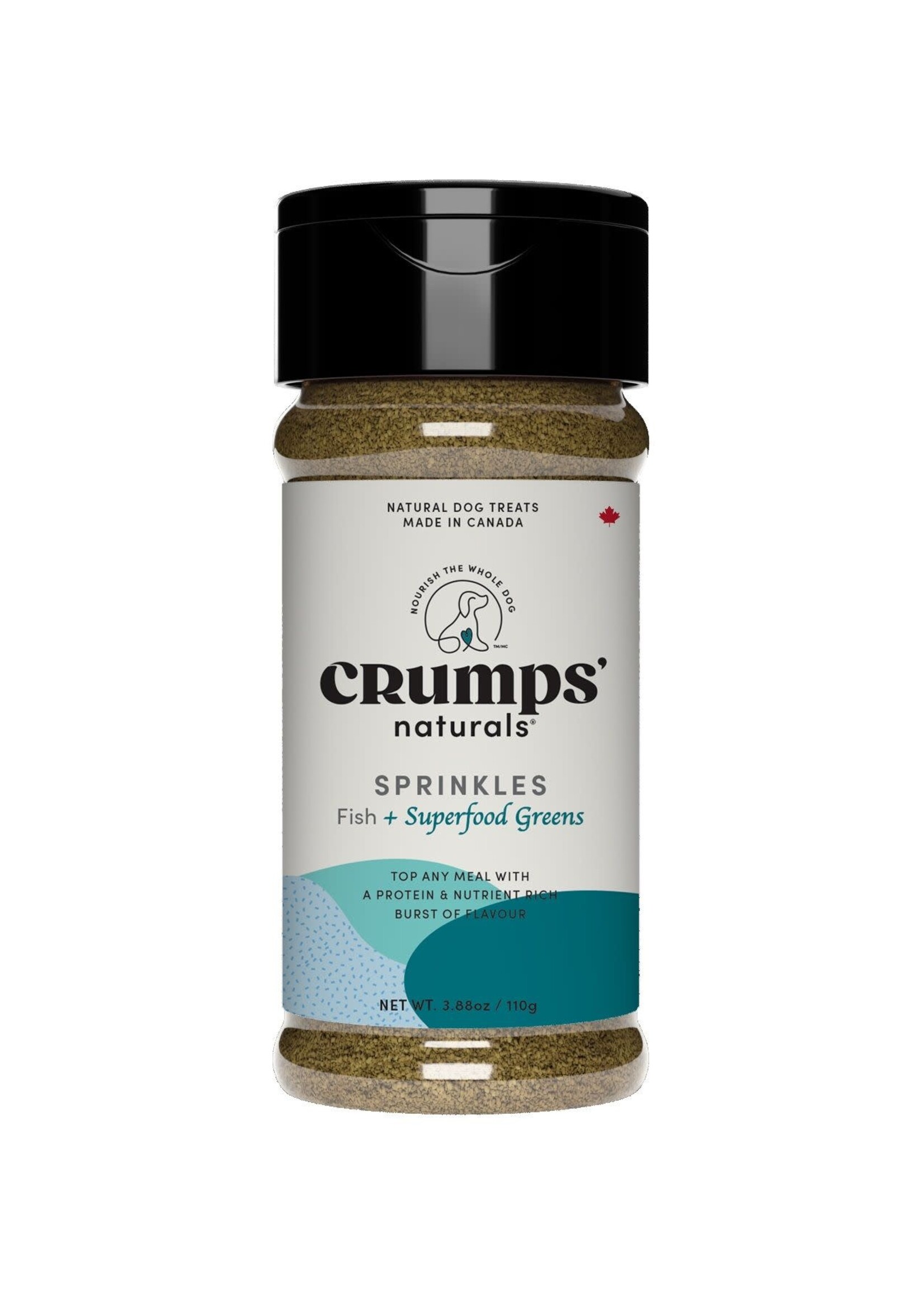 CRUMPS NATURALS GATERIES POUR CHIEN FLOCONS A SOUPOUDRER POISSON ET SUPERALIMENT VERT 110 G