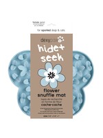 DEXYPAWS TAPIS DE LECHAGE EN SILICONE CACHE-CACHE FLEUR BLEU