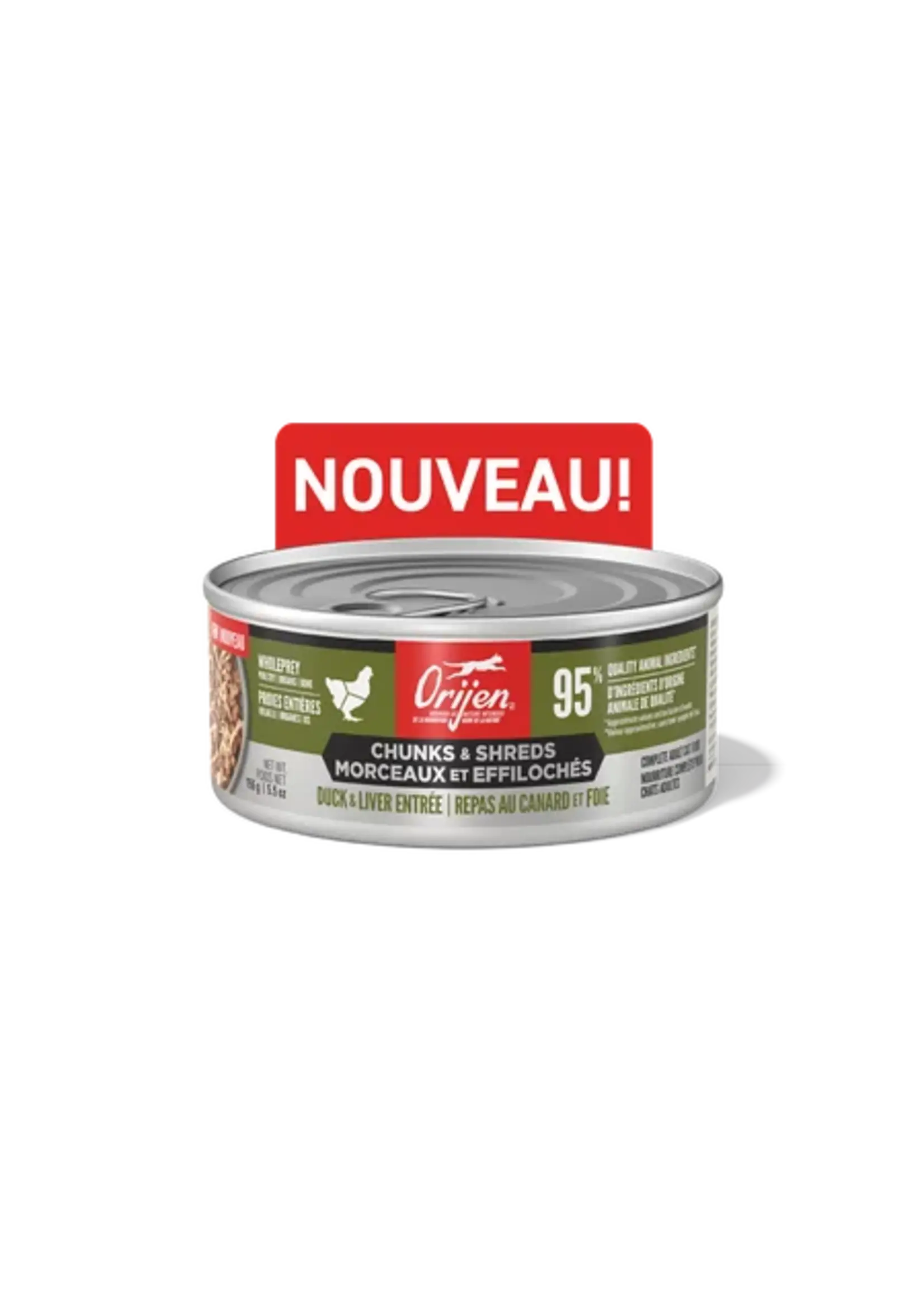 ORIJEN ORIJEN NOURRITURE HUMIDE CHAT REPAS AU CANARD ET FOIE EN MORCEAUX 155G