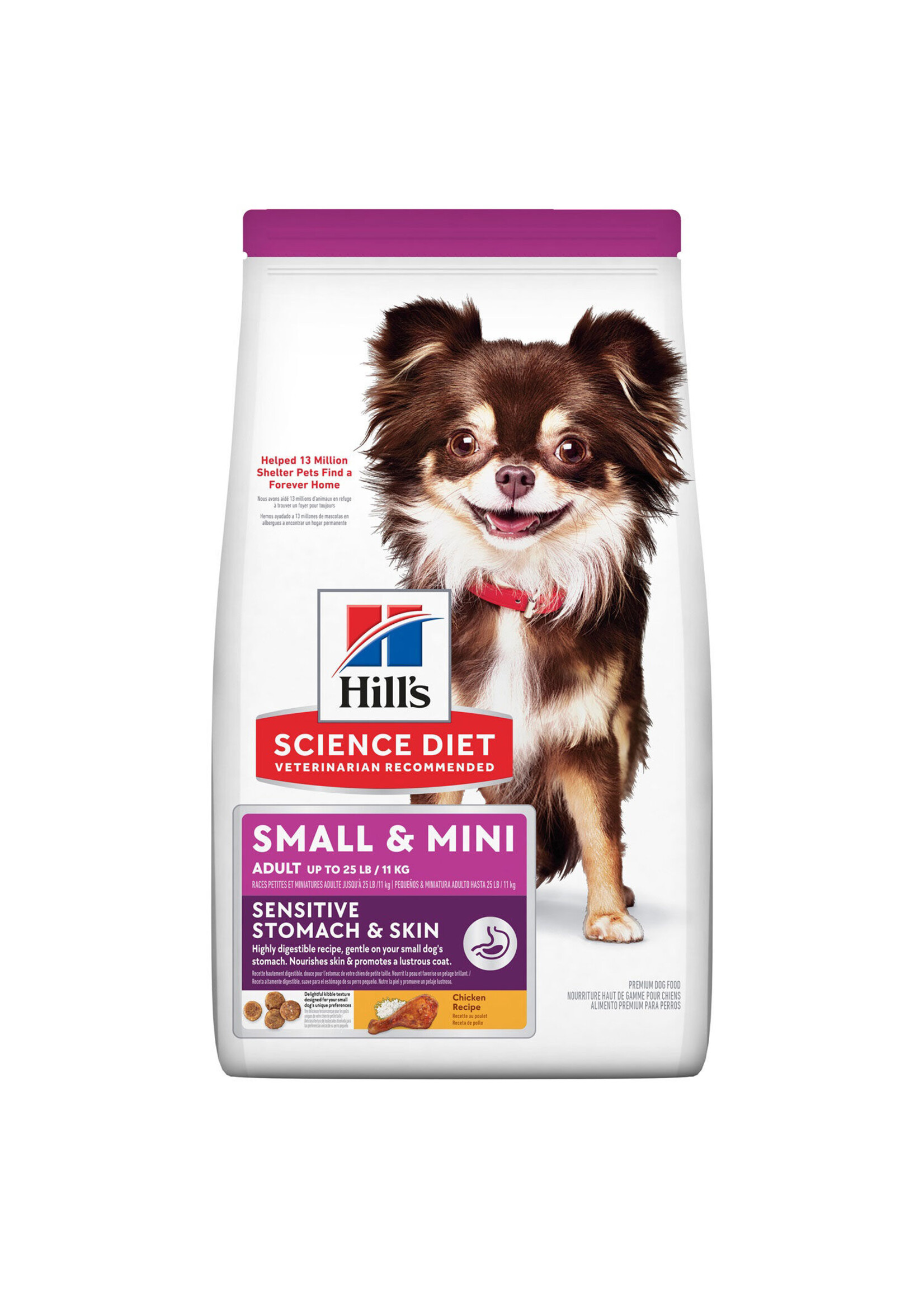 SCIENCE DIET SCIENCE DIET CHIEN PETITE RACE PEAU ET ESTOMAC SENSIBLE AU POULET 4 LB