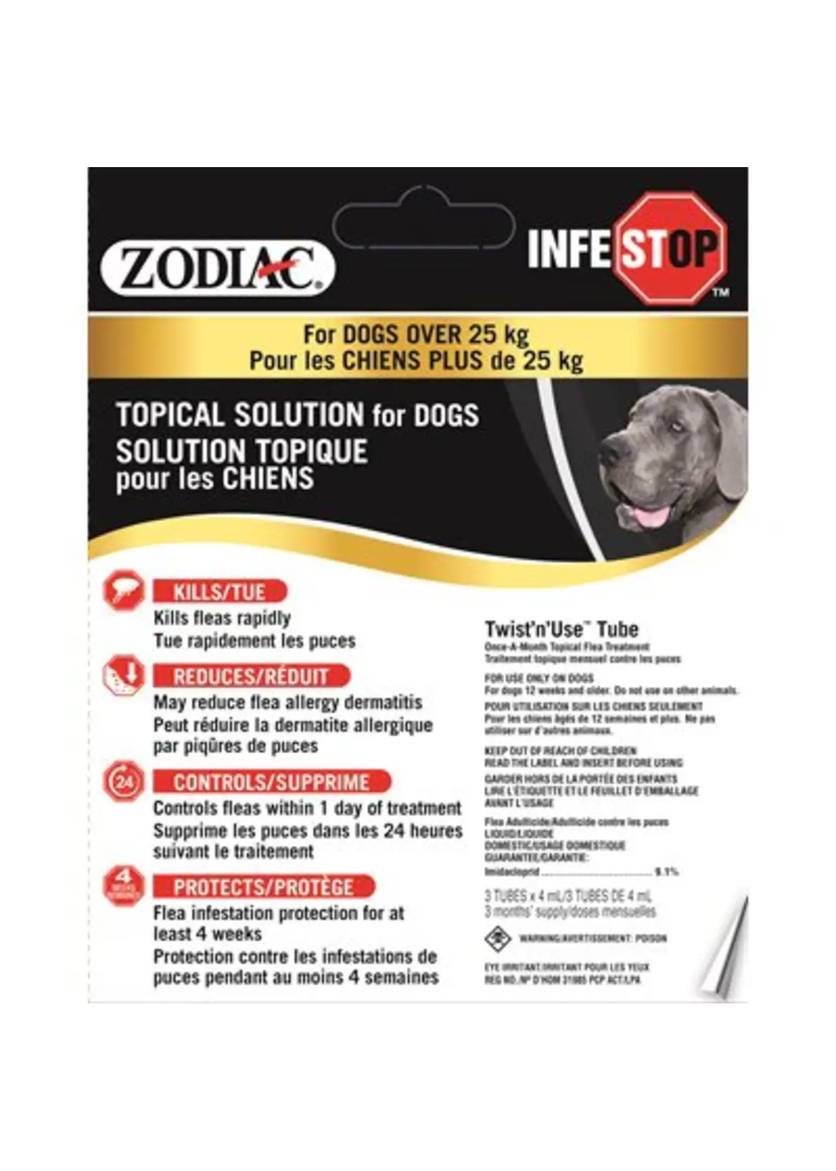 ZODIAC ZODIAC CHIEN 11 KG - 25 KG INFESTOP *DISC*