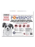 ZODIAC ZODIAC POWERSPOT POUR CHIEN DE 30 LBS ET MOIN ANTI  PUCES & TIQUES PQT 4