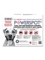 ZODIAC ZODIAC POWERSPOT POUR CHIEN DE 30 LBS ET PLUS ANTI  PUCES & TIQUES PQT 4