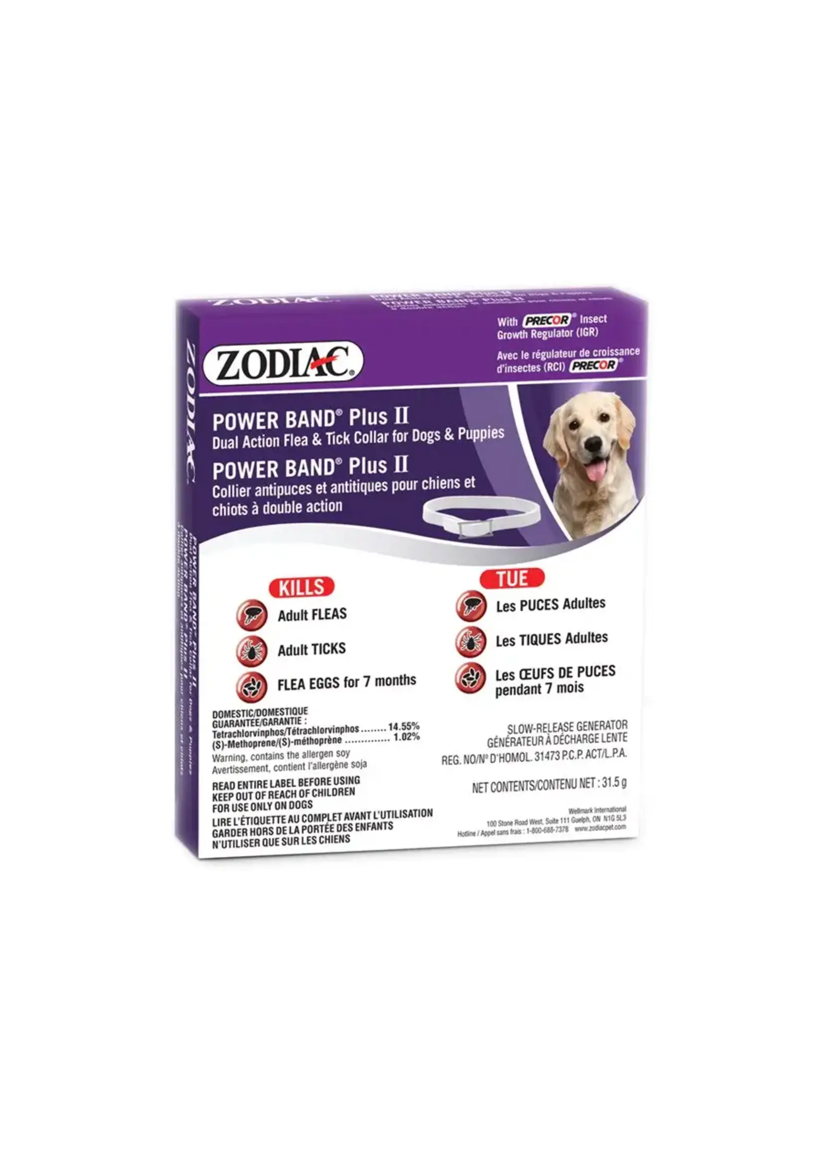 ZODIAC ZODIAC COLLIER PUCE/TIQUE POWERBAND POUR CHIEN-CHIOT *DISC*