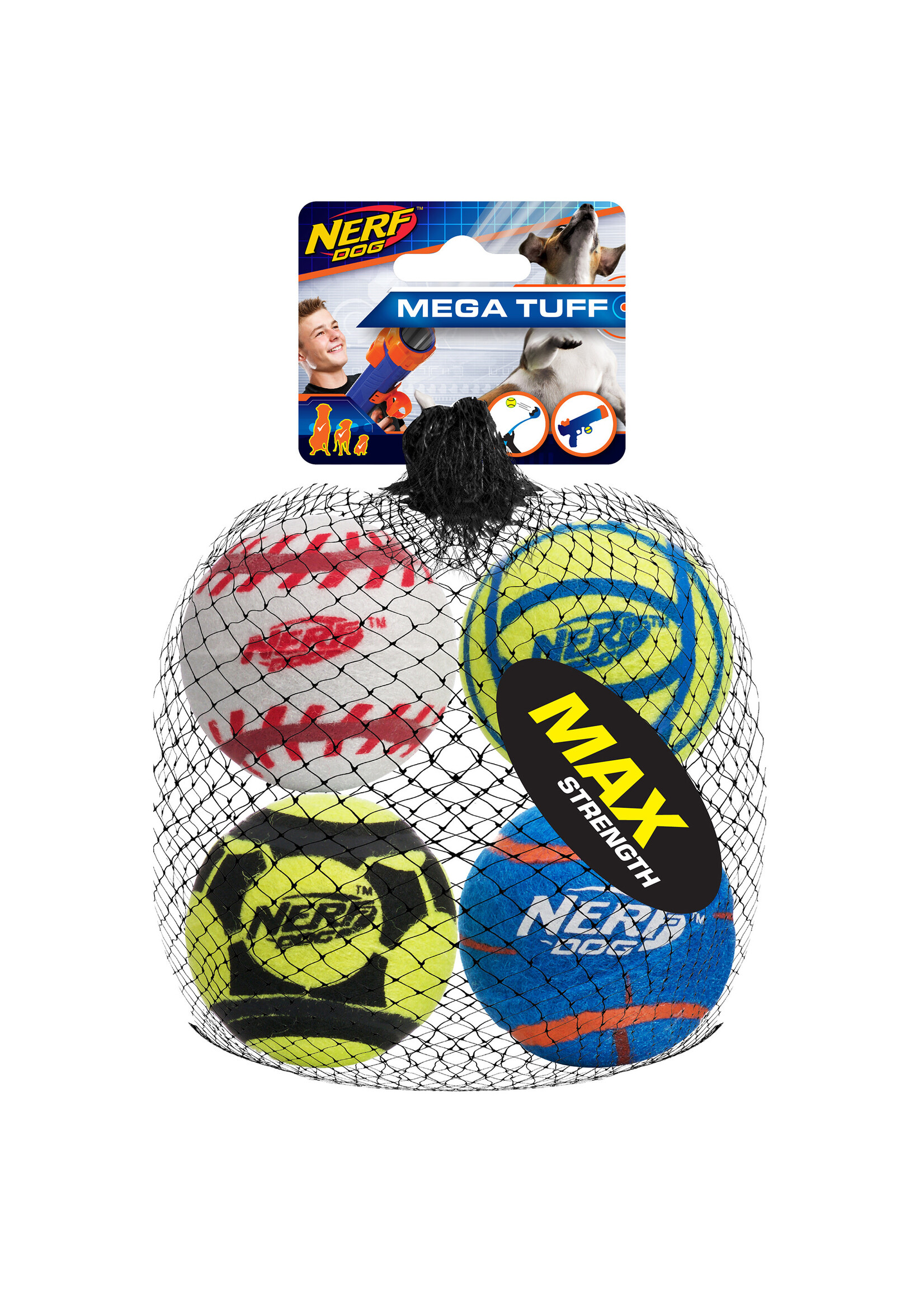 NERF DOG BALLES DE SPORT MOYENNE PQT 4